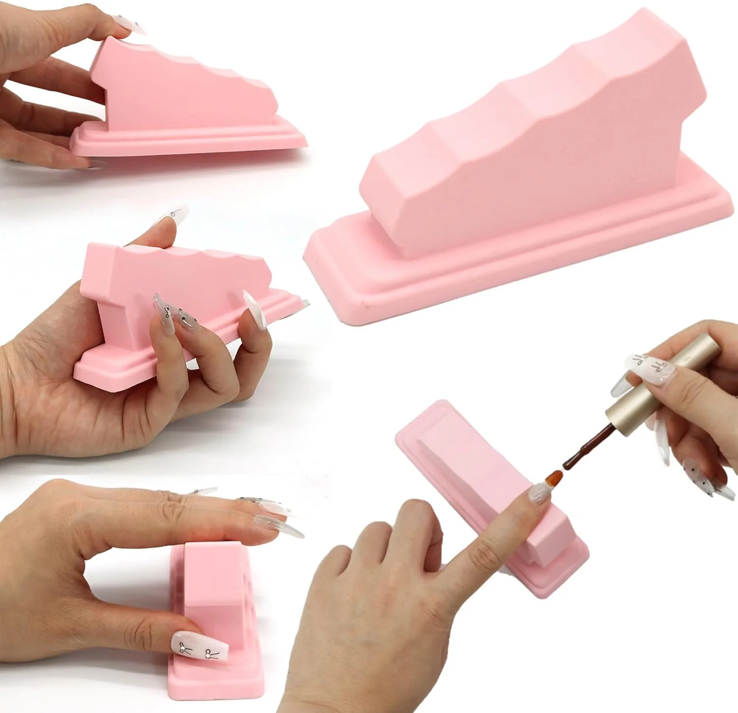 نگهدارنده انگشت طراحی ناخن، بالشتک ارگونومیک برای لاک ژل، ناخن های اکریلیک و تمرین مانیکور، ابزار غیر لغزنده برای استفاده در منزل و سالن (صورتی) نگهدارنده انگشت طراحی ناخن، بالشتک ارگونومیک برای لاک ژل، ناخن های اکریلیک و تمرین مانیکور، ابزار غیر لغزنده برای استفاده در منزل و سالن (صورتی)