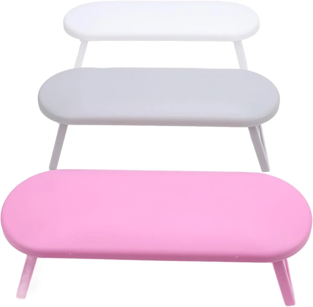 استند بالشتکی زیر دستی ناخن تاشو و قابل حمل، راحت برای سالن های حرفه ای و استفاده در منزل، 3 عدد پلاستیکی استند بالشتکی زیر دستی ناخن تاشو و قابل حمل، راحت برای سالن های حرفه ای و استفاده در منزل، 3 عدد پلاستیکی