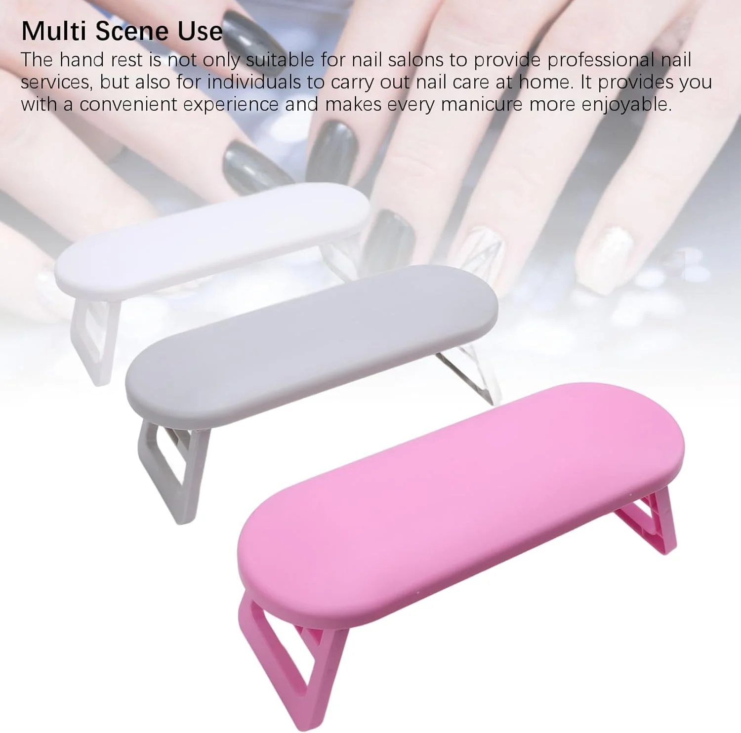 استند بالشتکی زیر دستی ناخن تاشو و قابل حمل، راحت برای سالن های حرفه ای و استفاده در منزل، 3 عدد پلاستیکی استند بالشتکی زیر دستی ناخن تاشو و قابل حمل، راحت برای سالن های حرفه ای و استفاده در منزل، 3 عدد پلاستیکی