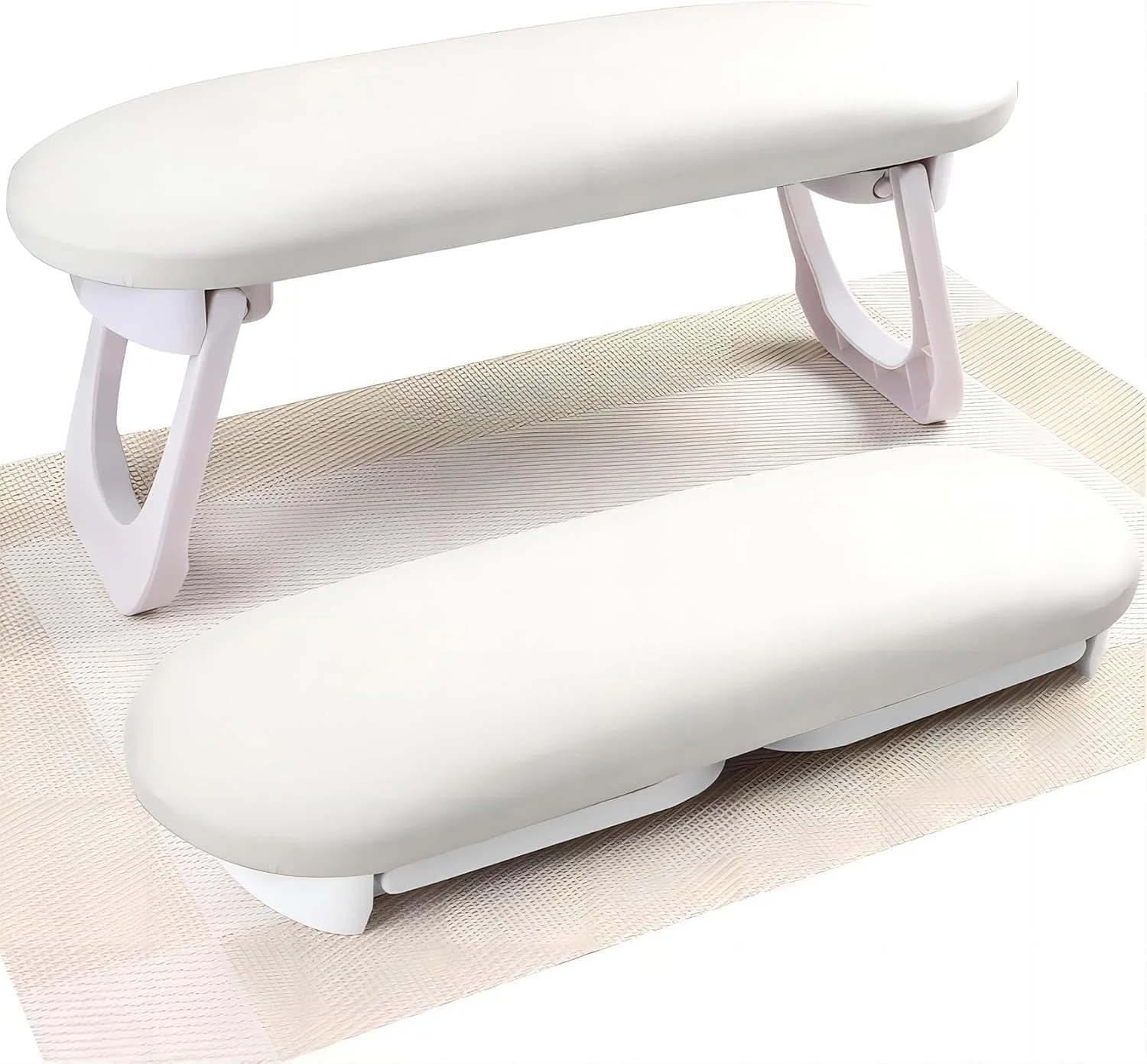 زیر دستی مانیکور، زیر دستی تاشو چرمی PU، استند بالشتک دستی مانیکور با تشک رومیزی PVC برای سالن ناخن و دکوراسیون (سفید) زیر دستی مانیکور، زیر دستی تاشو چرمی PU، استند بالشتک دستی مانیکور با تشک رومیزی PVC برای سالن ناخن و دکوراسیون (سفید)