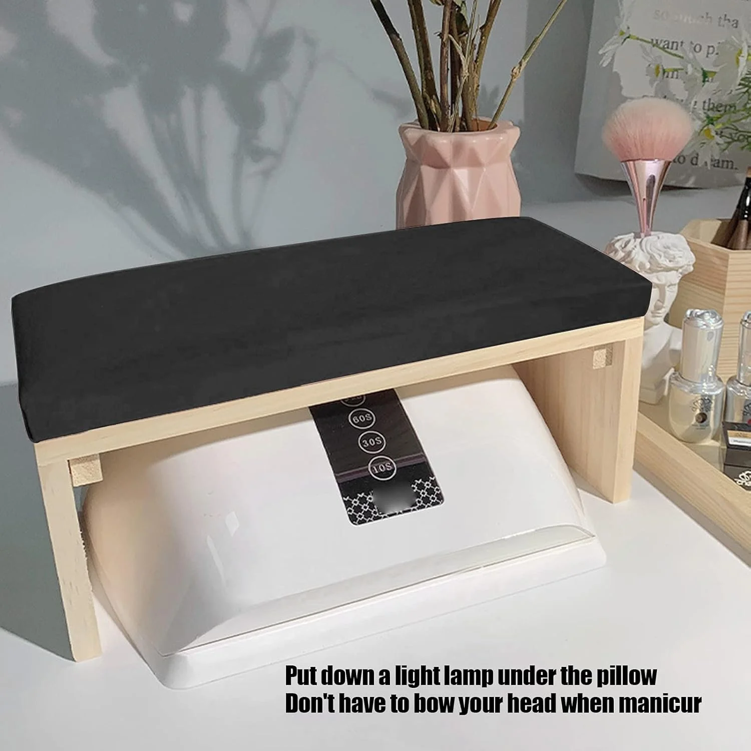 بالشتک دستی طراحی ناخن، چرم PU نرم، تکیه گاه بازو چوبی برای سالن مانیکور، ارتفاع راحت و طراحی ارگونومیک برای تسکین خستگی دست، مناسب برای استفاده خانگی و فروشگاه ناخن (مشکی) بالشتک دستی طراحی ناخن، چرم PU نرم، تکیه گاه بازو چوبی برای سالن مانیکور، ارتفاع راحت و طراحی ارگونومیک برای تسکین خستگی دست، مناسب برای استفاده خانگی و فروشگاه ناخن (مشکی)