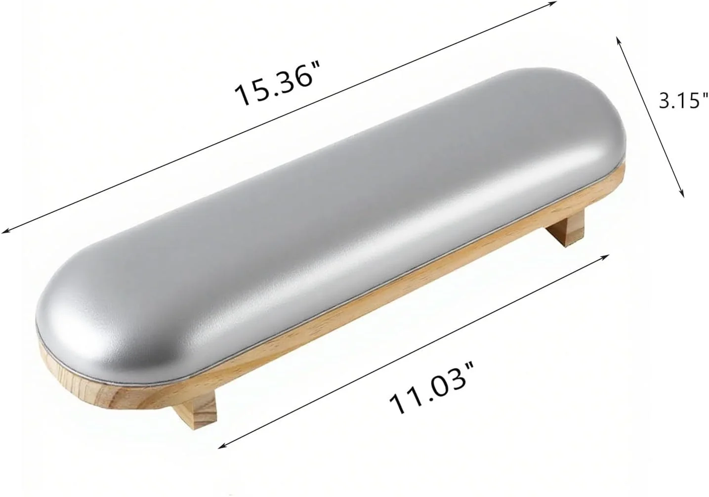 تنگ سانگ 1 عدد بالشتک استراحت دست اسفنجی مانیکور، پایه چوبی ناخن، نگهدارنده دست، بالشتک زیر دستی میز مانیکور (نقره ای) تنگ سانگ 1 عدد بالشتک استراحت دست اسفنجی مانیکور، پایه چوبی ناخن، نگهدارنده دست، بالشتک زیر دستی میز مانیکور (نقره ای)