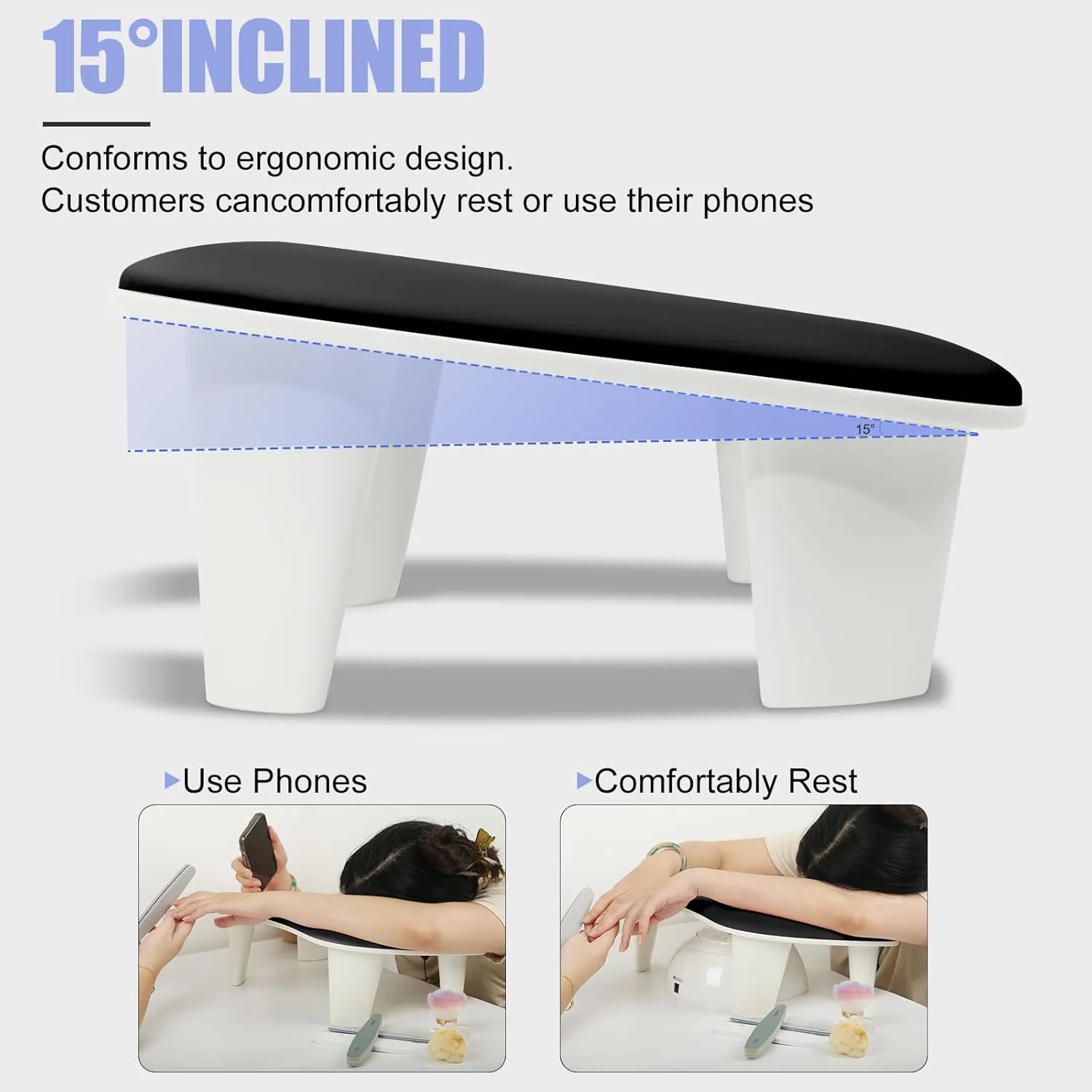 بالشتک استراحت دست مدل U برای ناخن کاران، استند قابل حمل حرفه ای برای دست، روکش چرمی، مناسب برای سالن های مانیکور (مشکی) بالشتک استراحت دست مدل U برای ناخن کاران، استند قابل حمل حرفه ای برای دست، روکش چرمی، مناسب برای سالن های مانیکور (مشکی)