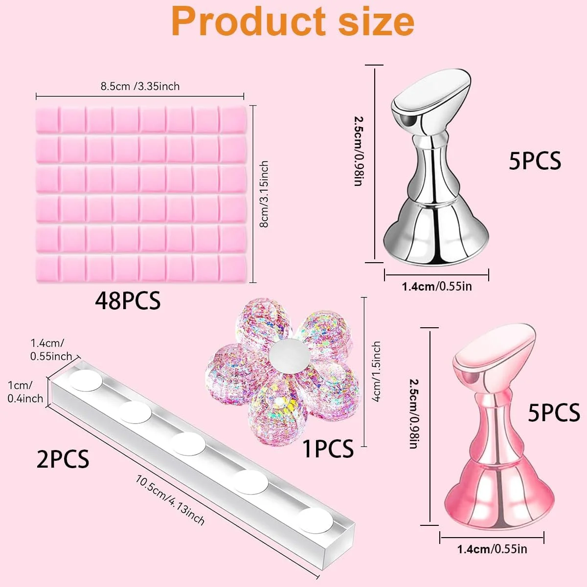 دو ست پایه ناخن برای نمایش ناخن، پایه ناخن آکریلیک Aurora، پایه نمایش انگشت تمرینی صورتی، پایه نمایش ناخن مصنوعی، به همراه 48 عدد چسب رس، صورتی و شفاف دو ست پایه ناخن برای نمایش ناخن، پایه ناخن آکریلیک Aurora، پایه نمایش انگشت تمرینی صورتی، پایه نمایش ناخن مصنوعی، به همراه 48 عدد چسب رس، صورتی و شفاف