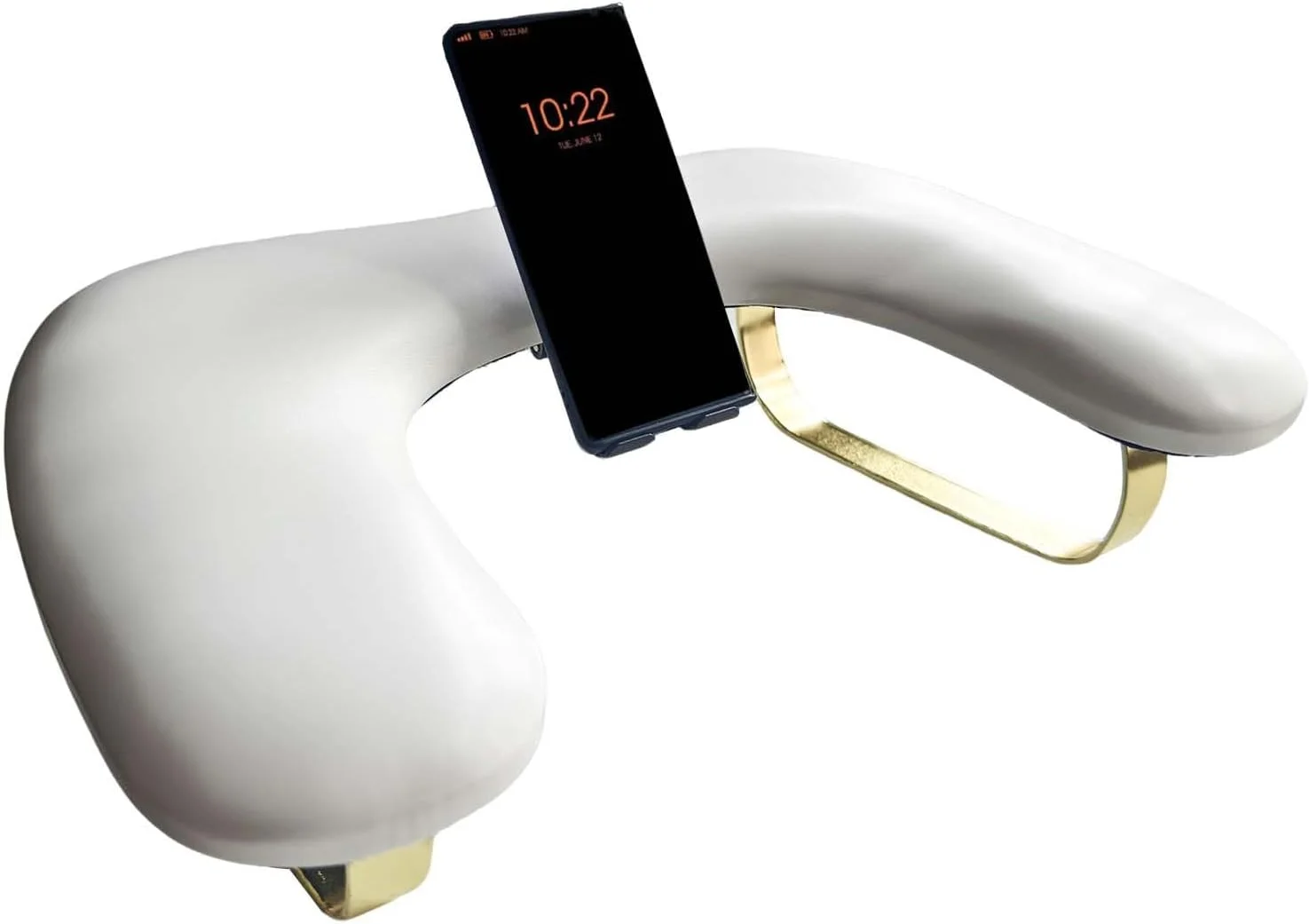 تکیه گاه دست ناخن با نگهدارنده تلفن - طلایی سفید تکیه گاه دست ناخن با نگهدارنده تلفن - طلایی سفید