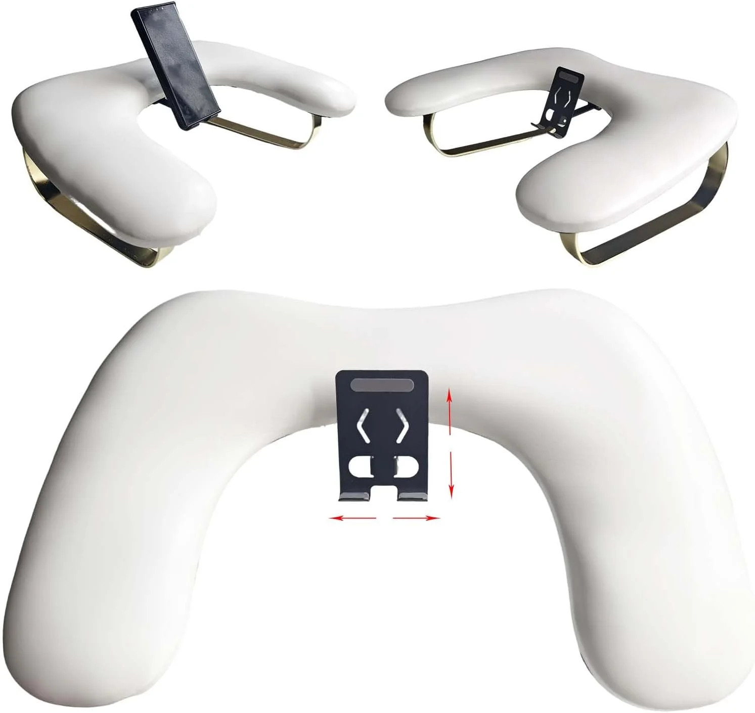 تکیه گاه دست ناخن با نگهدارنده تلفن - طلایی سفید تکیه گاه دست ناخن با نگهدارنده تلفن - طلایی سفید