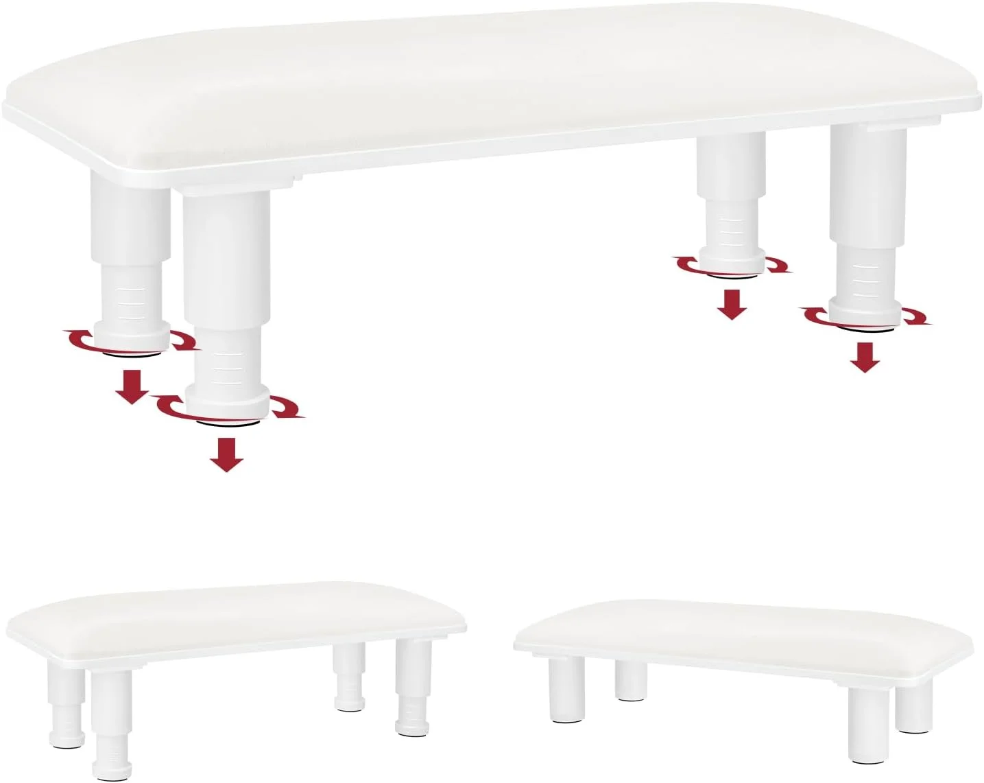 تکیه گاه دست برای ناخن کار، پایه تکیه گاه دست ناخن با قابلیت تنظیم ارتفاع، بالشتک نگهدارنده دست چرمی قابل تمیز کردن، تکیه گاه دست مانیکور با پایه های پلاستیکی جداشدنی، ضد لغزش