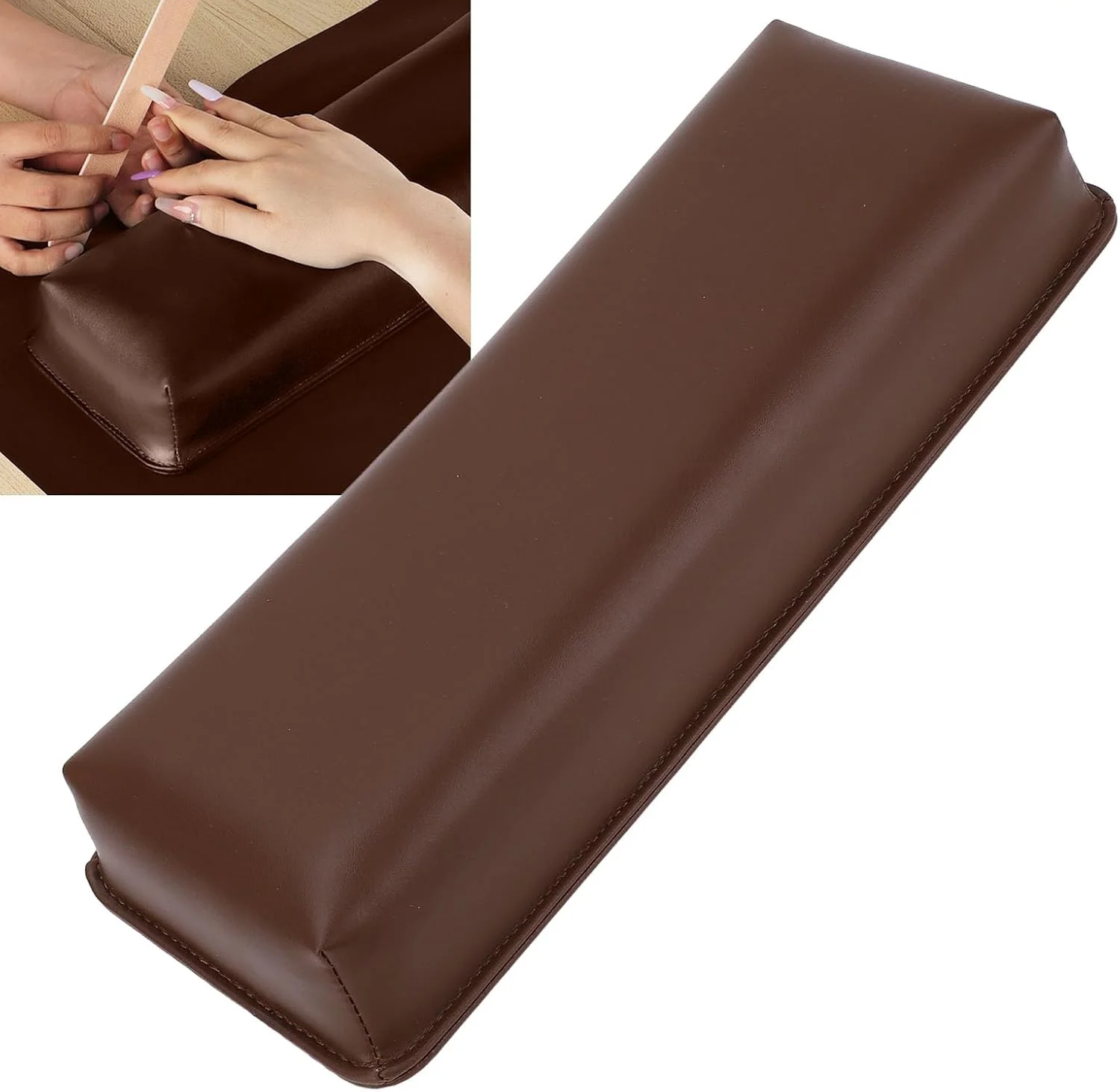 بالشتک استراحت دست برای ناخن، فوم حافظه دار با روکش چرم PU برای مانیکور و طراحی ناخن، بالشتک مستطیلی ارگونومیک دست برای سالن ناخن، مناسب برای استفاده