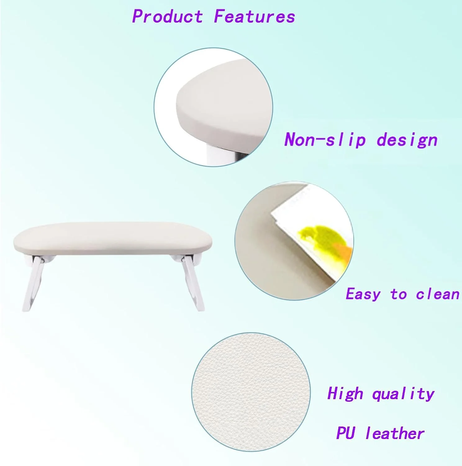 استراحتگاه تاشو دست ناخن چرمی PU با پد دست، بالش دست ناخن برای مانیکور پدیکور سالن و استفاده خانگی، ابزار لوازم جانبی هنری برای جلسات فنی راحت و حرفه ای استراحتگاه تاشو دست ناخن چرمی PU با پد دست، بالش دست ناخن برای مانیکور پدیکور سالن و استفاده خانگی، ابزار لوازم جانبی هنری برای جلسات فنی راحت و حرفه ای