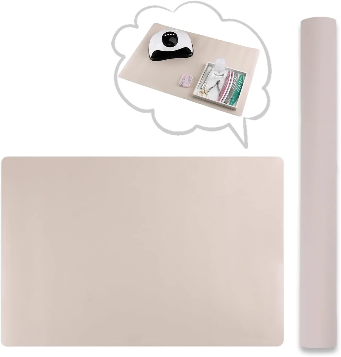 فقط پد: پد زیردستی میز طراحی ناخن FSpronail، پد تاشو زیر دستی طراحی ناخن، زیر دستی چرمی میکروفیبر PU، ابزار جانبی پد ضد آب مانیکور، پد میز ناخن برای تکنسین سالن منزل - بژ فقط پد: پد زیردستی میز طراحی ناخن FSpronail، پد تاشو زیر دستی طراحی ناخن، زیر دستی چرمی میکروفیبر PU، ابزار جانبی پد ضد آب مانیکور، پد میز ناخن برای تکنسین سالن منزل - بژ