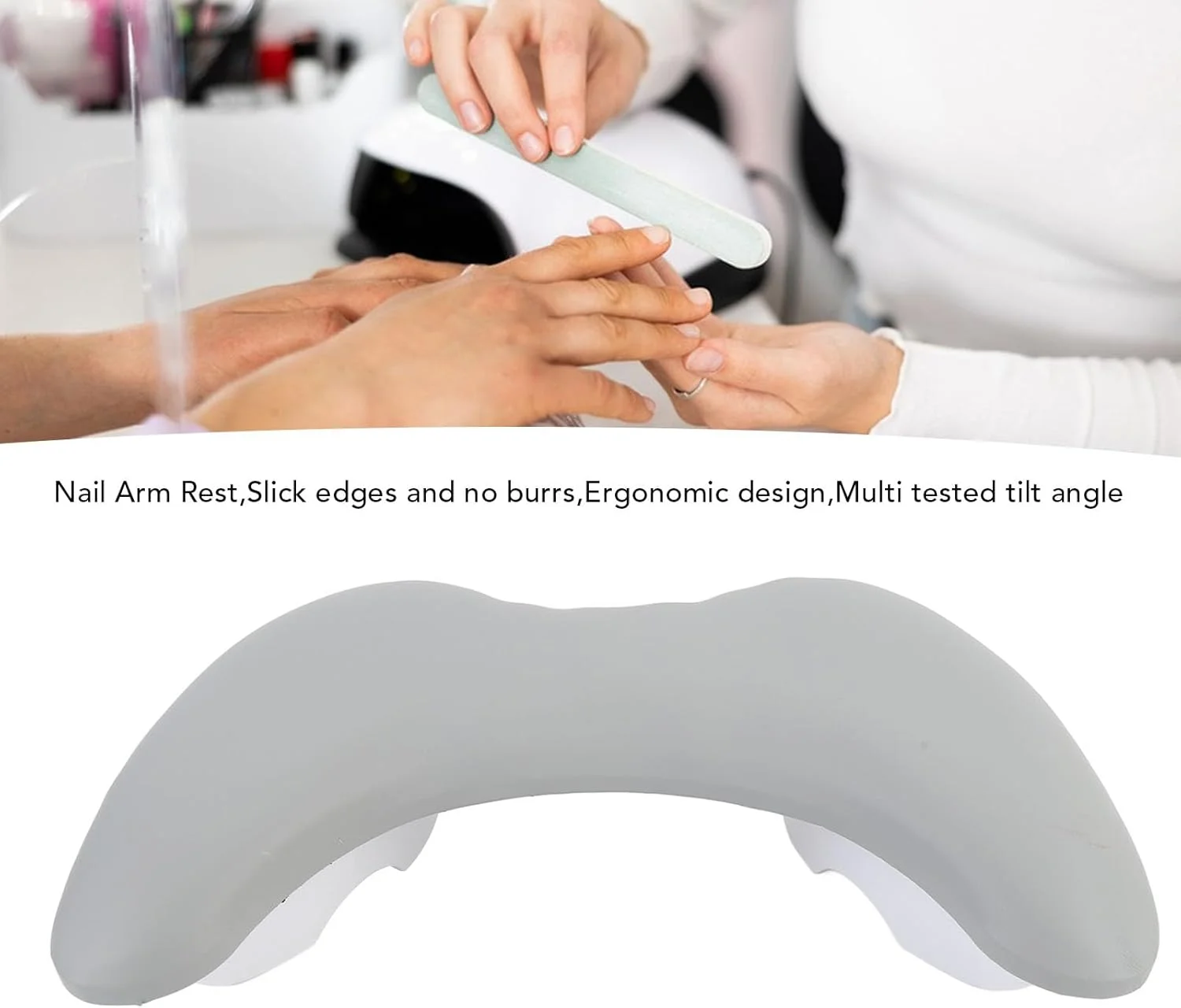 تکیه گاه دست برای تکنسین ناخن، تکیه گاه دست U شکل برای مانیکور با پایه جداشدنی، بالش مانیکور چرمی PU، تمیز کردن آسان (خاکستری) تکیه گاه دست برای تکنسین ناخن، تکیه گاه دست U شکل برای مانیکور با پایه جداشدنی، بالش مانیکور چرمی PU، تمیز کردن آسان (خاکستری)