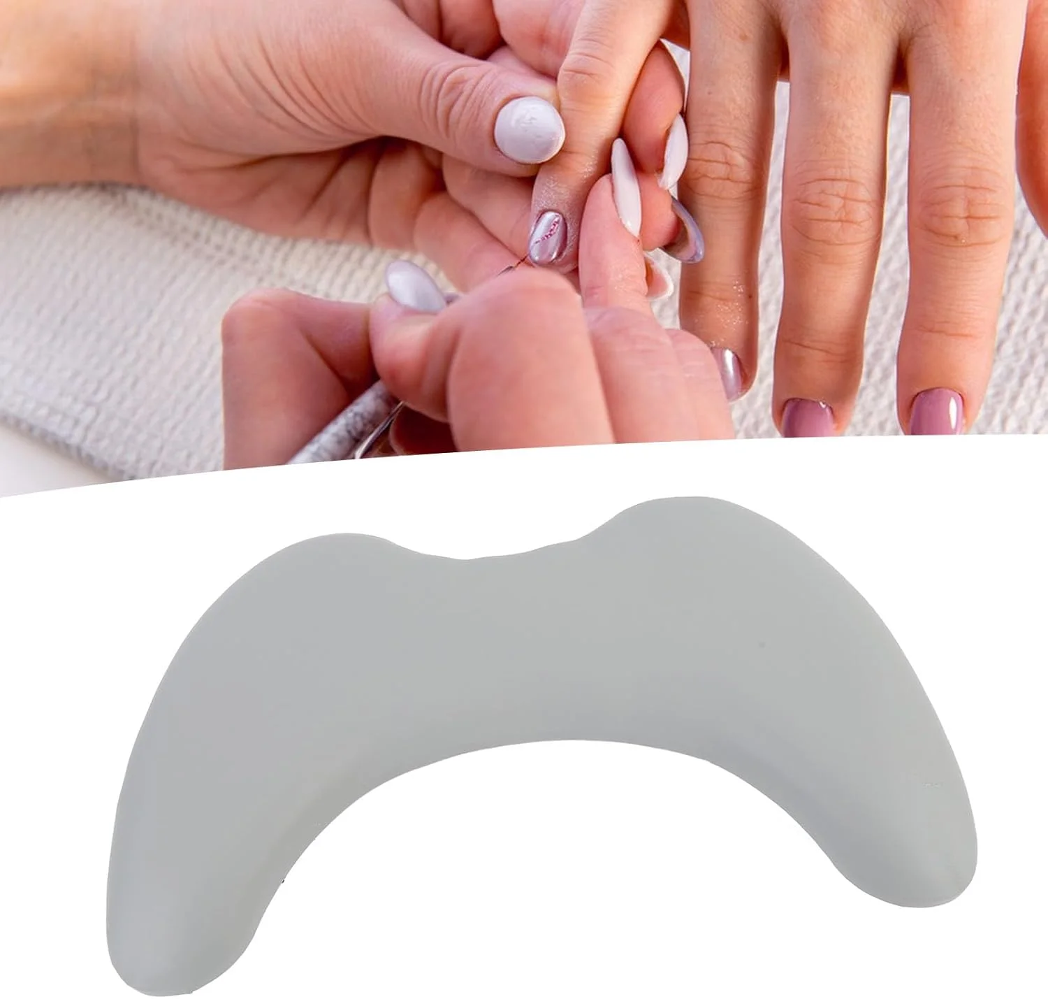 تکیه گاه دست برای تکنسین ناخن، تکیه گاه دست U شکل برای مانیکور با پایه جداشدنی، بالش مانیکور چرمی PU، تمیز کردن آسان (خاکستری) تکیه گاه دست برای تکنسین ناخن، تکیه گاه دست U شکل برای مانیکور با پایه جداشدنی، بالش مانیکور چرمی PU، تمیز کردن آسان (خاکستری)