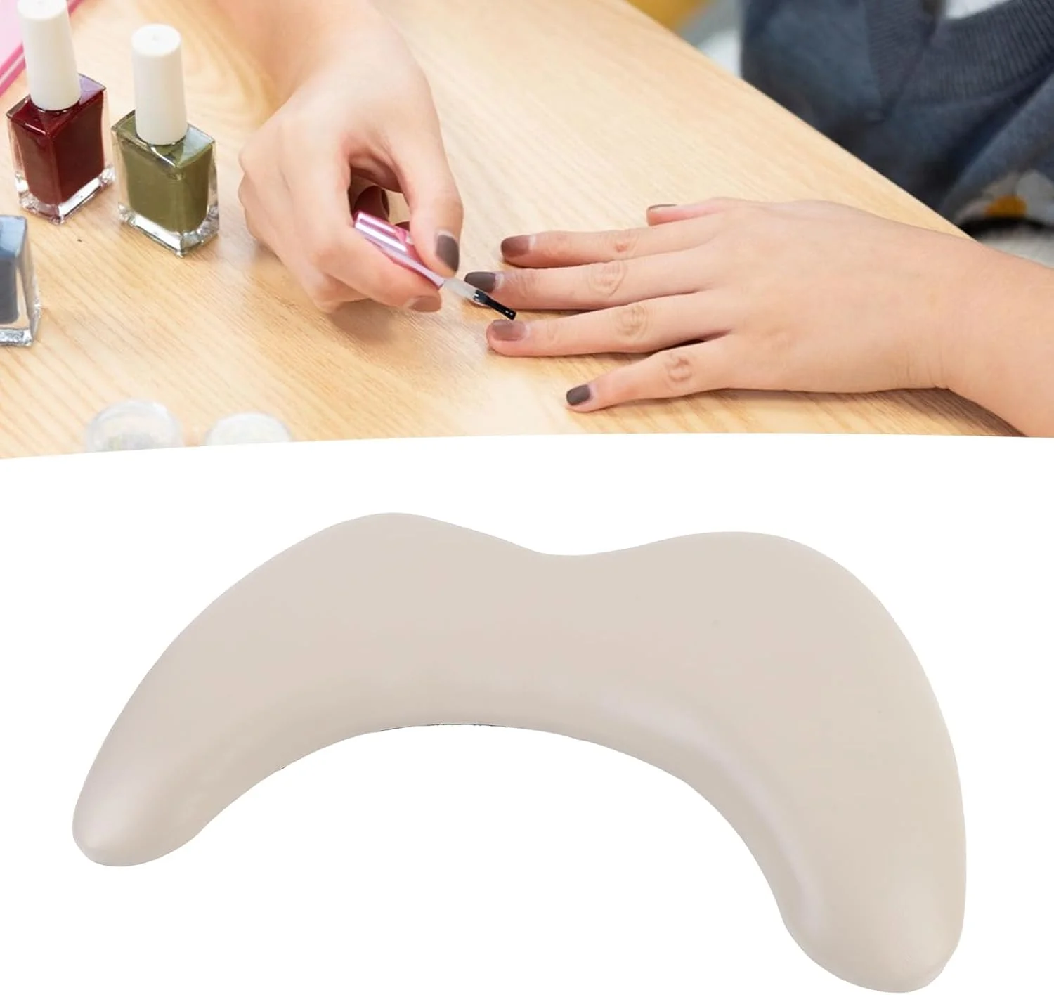 بالشتک زیر دستی ناخن کار، جداشدنی، شیب دار U شکل، کوسن دست مانیکور برای میز ناخن، زیر دستی چرمی PU برای پشتیبانی راحت (قهوه ای شیری) بالشتک زیر دستی ناخن کار، جداشدنی، شیب دار U شکل، کوسن دست مانیکور برای میز ناخن، زیر دستی چرمی PU برای پشتیبانی راحت (قهوه ای شیری)