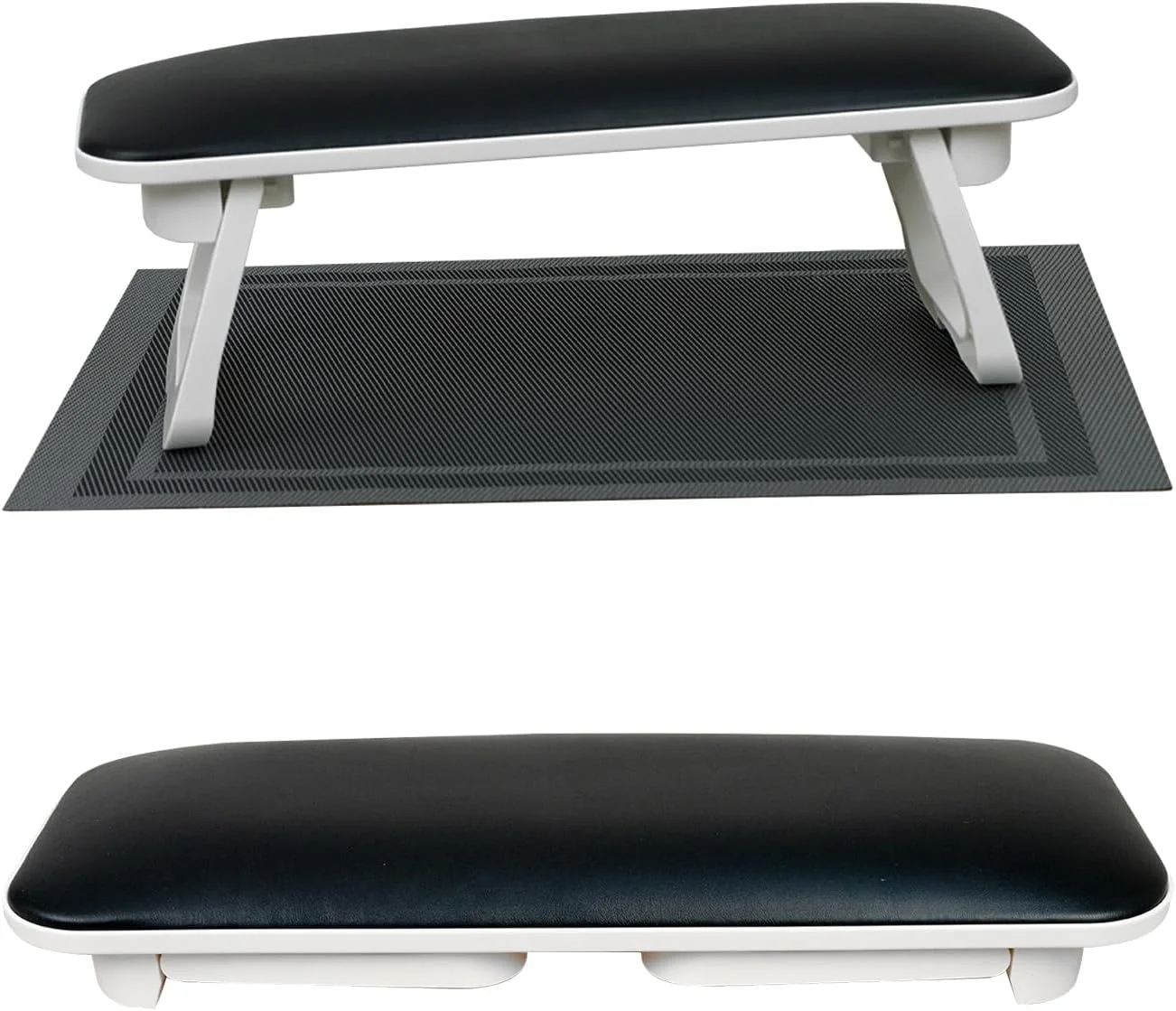 استراحتگاه دست ناخن برای سالن مانیکور - استراحتگاه دست چرمی PU تاشو با زیرانداز PVC، بالشتک نرم دست برای ناخن های اکریلیک، مورد استفاده تکنسین های ناخن (سفید)