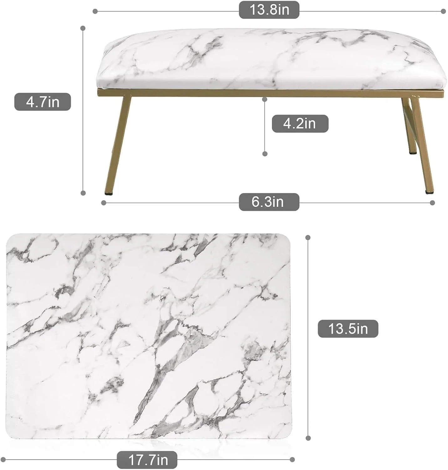 تکیه گاه دست ناخن فروشگاه سفید، تکیه گاه دست برای میز ناخن با چرم میکروفیبر، زیر دستی مانیکور، ابزار لوازم جانبی طراحی ناخن برای تکنسین های ناخن