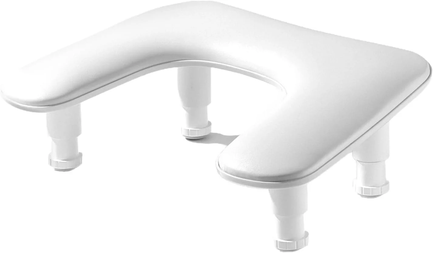 تکیه گاه دست مانیکور تزویق برای تکنسین های ناخن: تکیه گاه دست ناخن U شکل قابل تنظیم - تکیه گاه دست چرمی PU سفید برای مانیکوریست ها، بالش تکیه گاه دست چرمی PU میکروفیبر برای ناخن های اکریلیک (سفید)