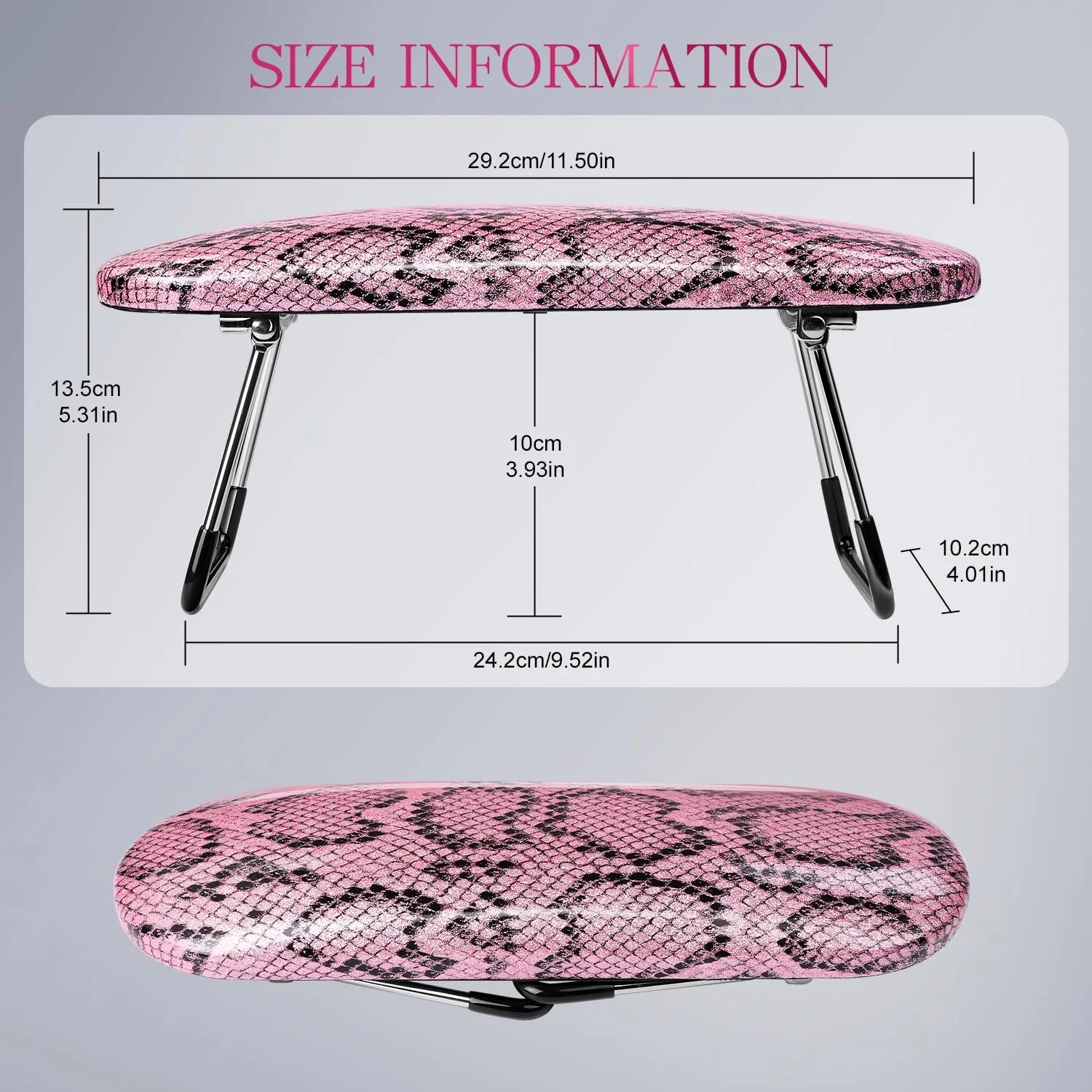 استند زیر دستی ناخن Krofaue - استراحتگاه دست ناخن تاشو چرم PU با اسفنج متراکم مناسب برای تکنسین های ناخن با پایه ضد لغزش و پایدار، کاهش خستگی دست، مناسب برای استفاده در سالن های مانیکور - صورتی
