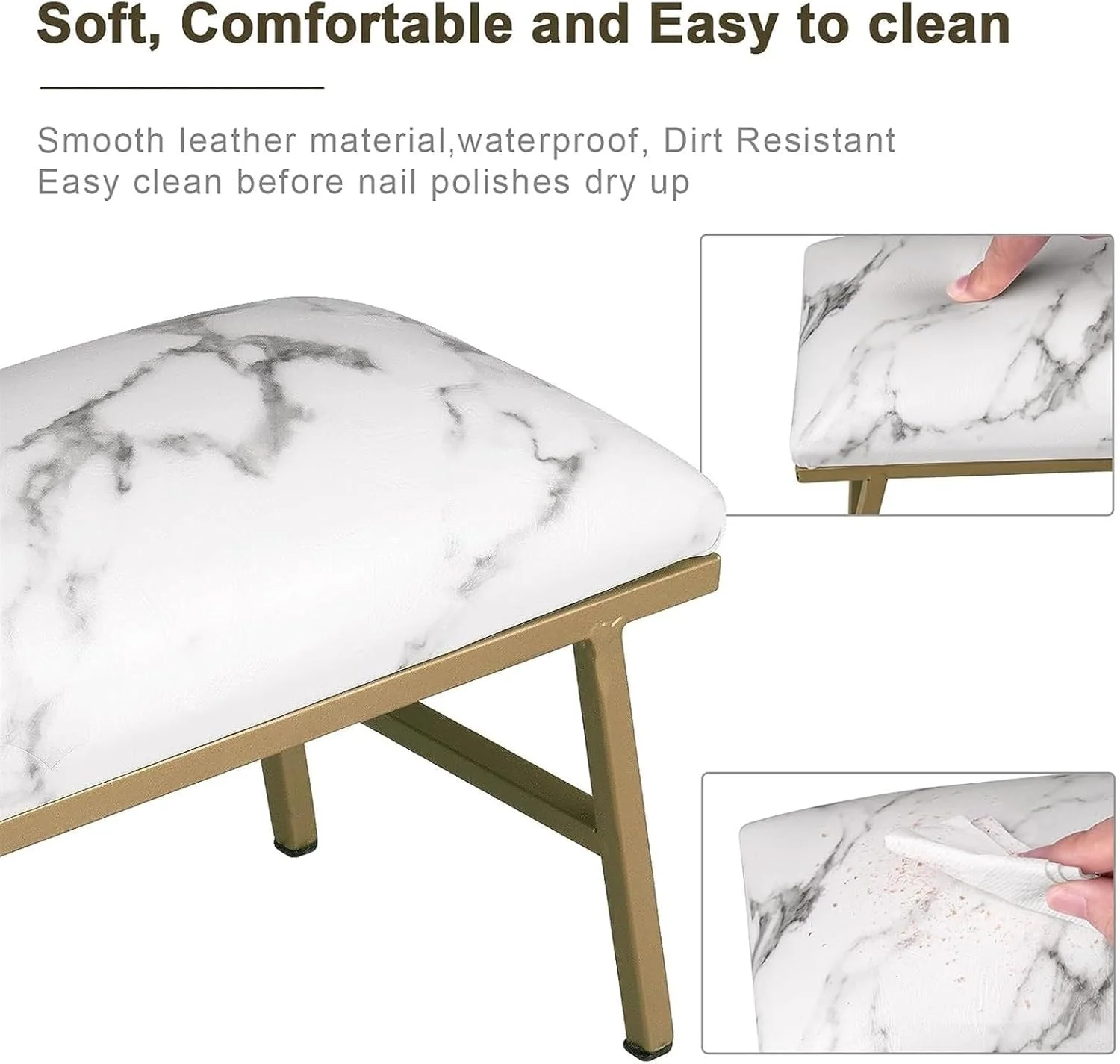 تکیه گاه دست ناخن فروشگاه سفید، تکیه گاه دست برای میز ناخن با چرم میکروفیبر، زیر دستی مانیکور، ابزار لوازم جانبی طراحی ناخن برای تکنسین های ناخن