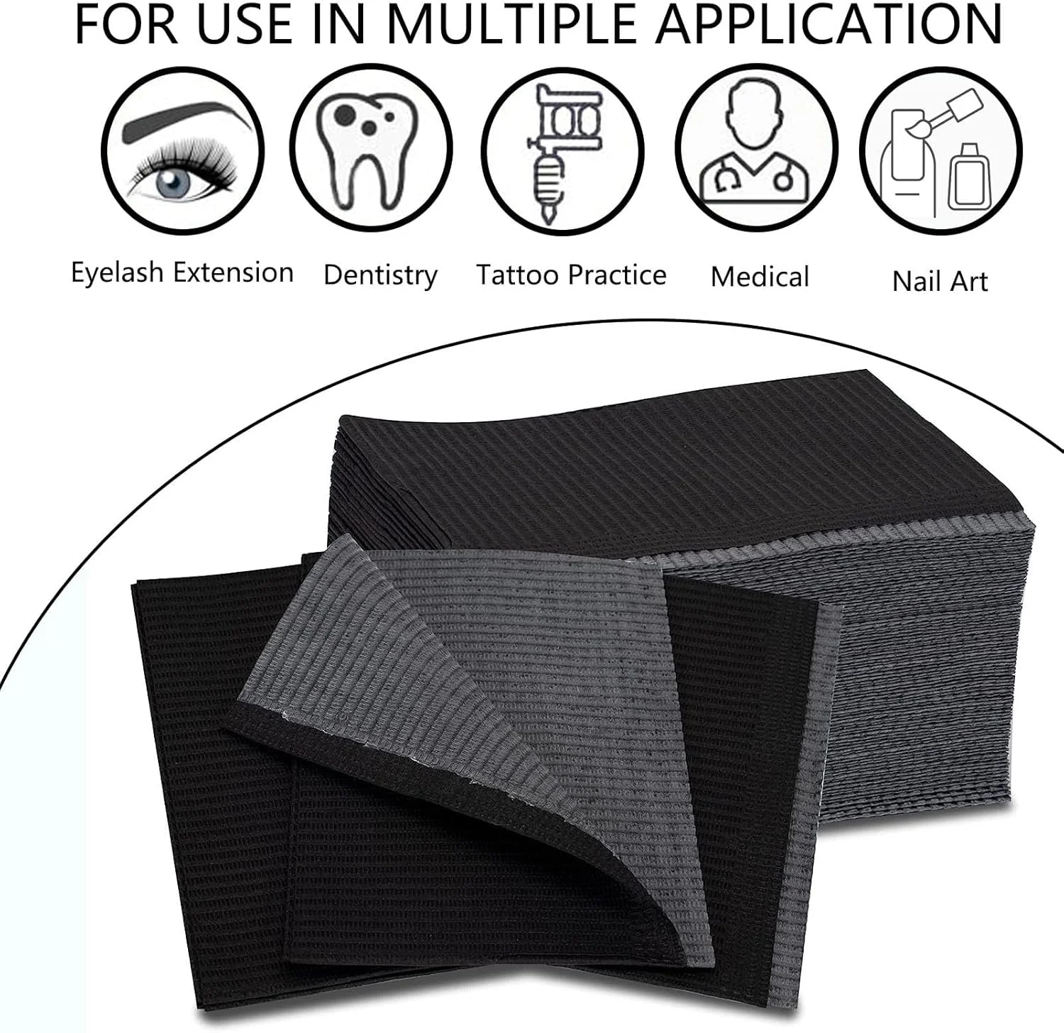 زیرانداز یکبار مصرف میز طراحی ناخن تزویق، 125 عددی، 33x45 سانتی متر، ضد آب، 3 لایه، پد تمیز کننده، نرم و مقاوم در برابر مایعات (مشکی) زیرانداز یکبار مصرف میز طراحی ناخن تزویق، 125 عددی، 33x45 سانتی متر، ضد آب، 3 لایه، پد تمیز کننده، نرم و مقاوم در برابر مایعات (مشکی)