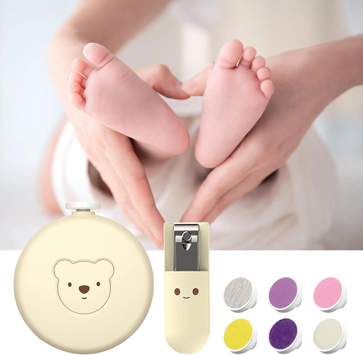 سوهان ناخن برقی کودک، سوهان ناخن برقی، دارای 6 سری تعویضی و جعبه نگهداری، مناسب برای بزرگسالان، کودکان، استفاده در منزل و مسافرت، مراقبت ملایم سوهان ناخن برقی کودک، سوهان ناخن برقی، دارای 6 سری تعویضی و جعبه نگهداری، مناسب برای بزرگسالان، کودکان، استفاده در منزل و مسافرت، مراقبت ملایم