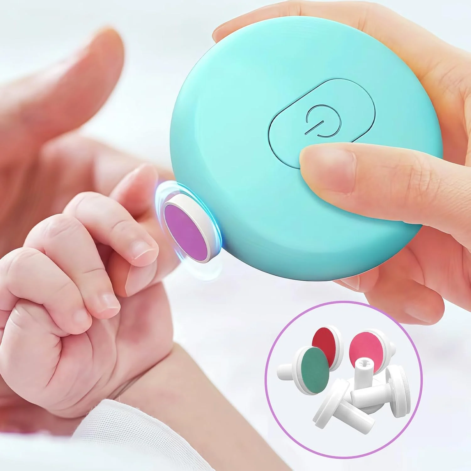 ۱۲ عدد پد سوهان ناخن کودک، پد جایگزین سوهان ناخن برقی کودک، سری پولیش و ساییدن ناخن، سری یدکی سوهان ناخن کودک مناسب برای کودکان ۱۲ ماهه و بالاتر