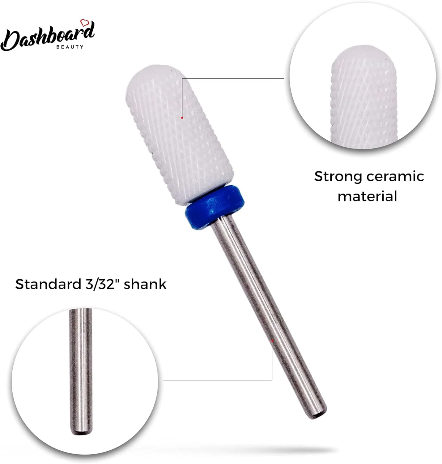 سر سوهان ناخن مانیکور داشبورد بیوتی - سر استوانه ای گرد بزرگ برای کمک به سوهان کشی سریع - والد (متوسط، سرامیکی) سر سوهان ناخن مانیکور داشبورد بیوتی - سر استوانه ای گرد بزرگ برای کمک به سوهان کشی سریع - والد (متوسط، سرامیکی)