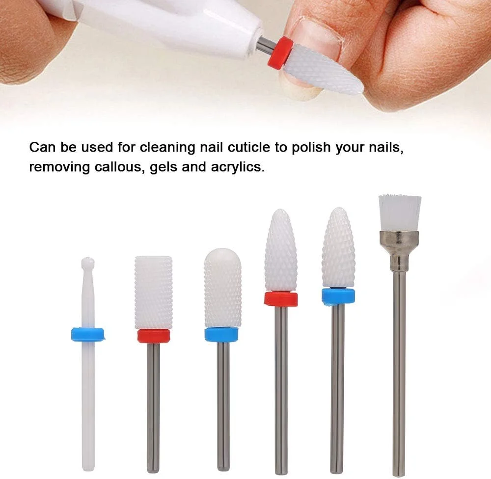 مجموعه 6 عددی سری سوهان ناخن Fawoonu، تمیز کننده کوتیکول، برس سوهان برقی، سر سمباده چرخشی سرامیکی برای پولیش و ساییدن، ابزار سالن ناخن مجموعه 6 عددی سری سوهان ناخن Fawoonu، تمیز کننده کوتیکول، برس سوهان برقی، سر سمباده چرخشی سرامیکی برای پولیش و ساییدن، ابزار سالن ناخن
