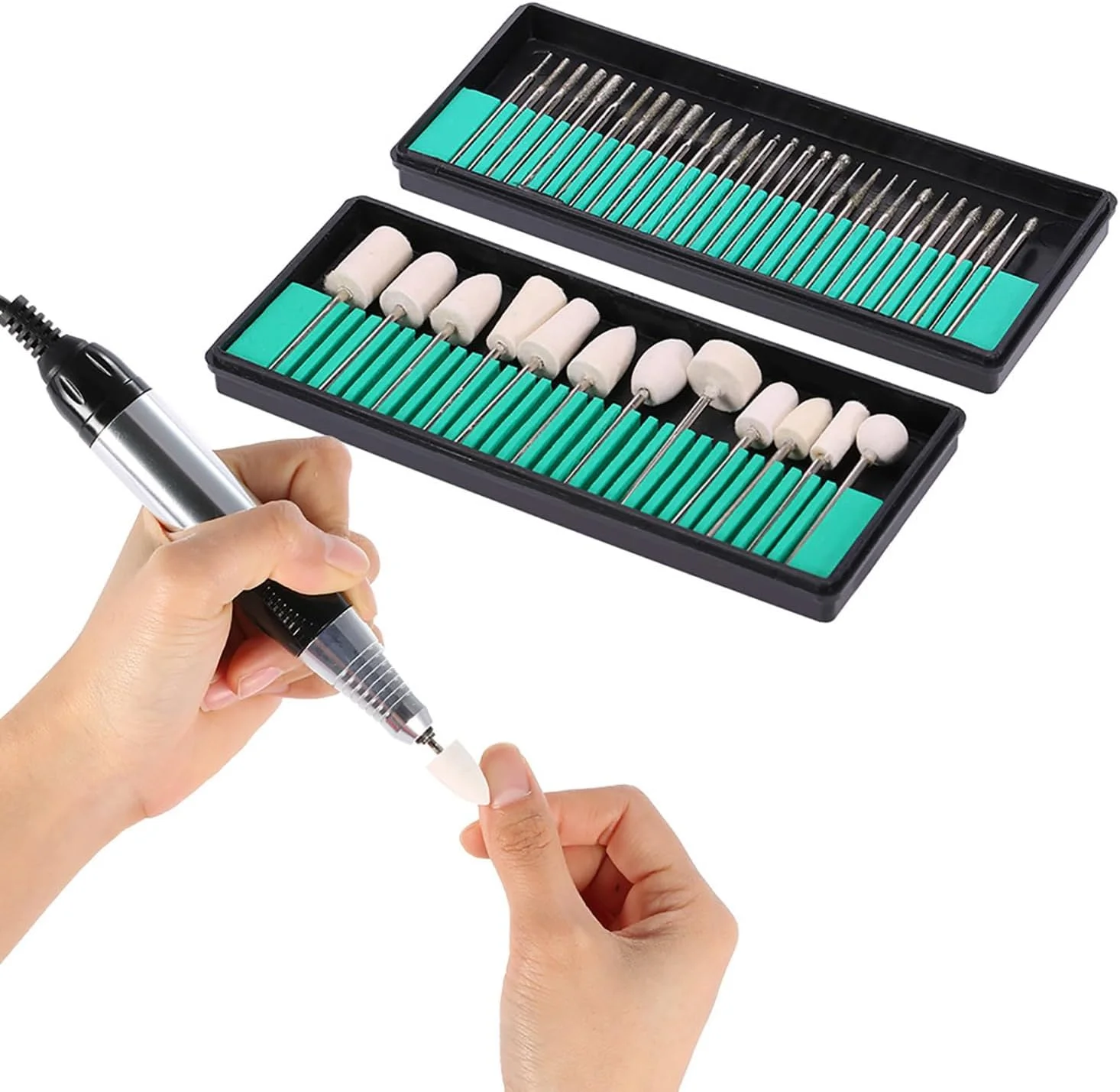 مجموعه ۳۰ عددی سر سوهان ناخن Labymos به همراه ۱۳ عدد سر سوهان پشمی، میله ۳/۳۲ اینچی، مناسب برای دستگاه های مانیکور، سنگ سنباده برای از بین بردن پوست مرده، ابزار پولیش ناخن برای سالن های آرایشی مجموعه ۳۰ عددی سر سوهان ناخن Labymos به همراه ۱۳ عدد سر سوهان پشمی، میله ۳/۳۲ اینچی، مناسب برای دستگاه های مانیکور، سنگ سنباده برای از بین بردن پوست مرده، ابزار پولیش ناخن برای سالن های آرایشی