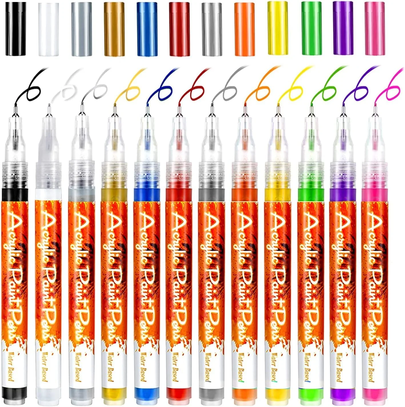 قلم طراحی ناخن 12 عددی، قلم طراحی ناخن ضد آب، قلم لاک سریع خشک شونده، قلم نقاشی طراحی ناخن DIY، قلم خطوط انتزاعی برای ناخن، نوک قابل حمل برای نقاشی و طراحی تجهیزات هنری ناخن (12 رنگ)