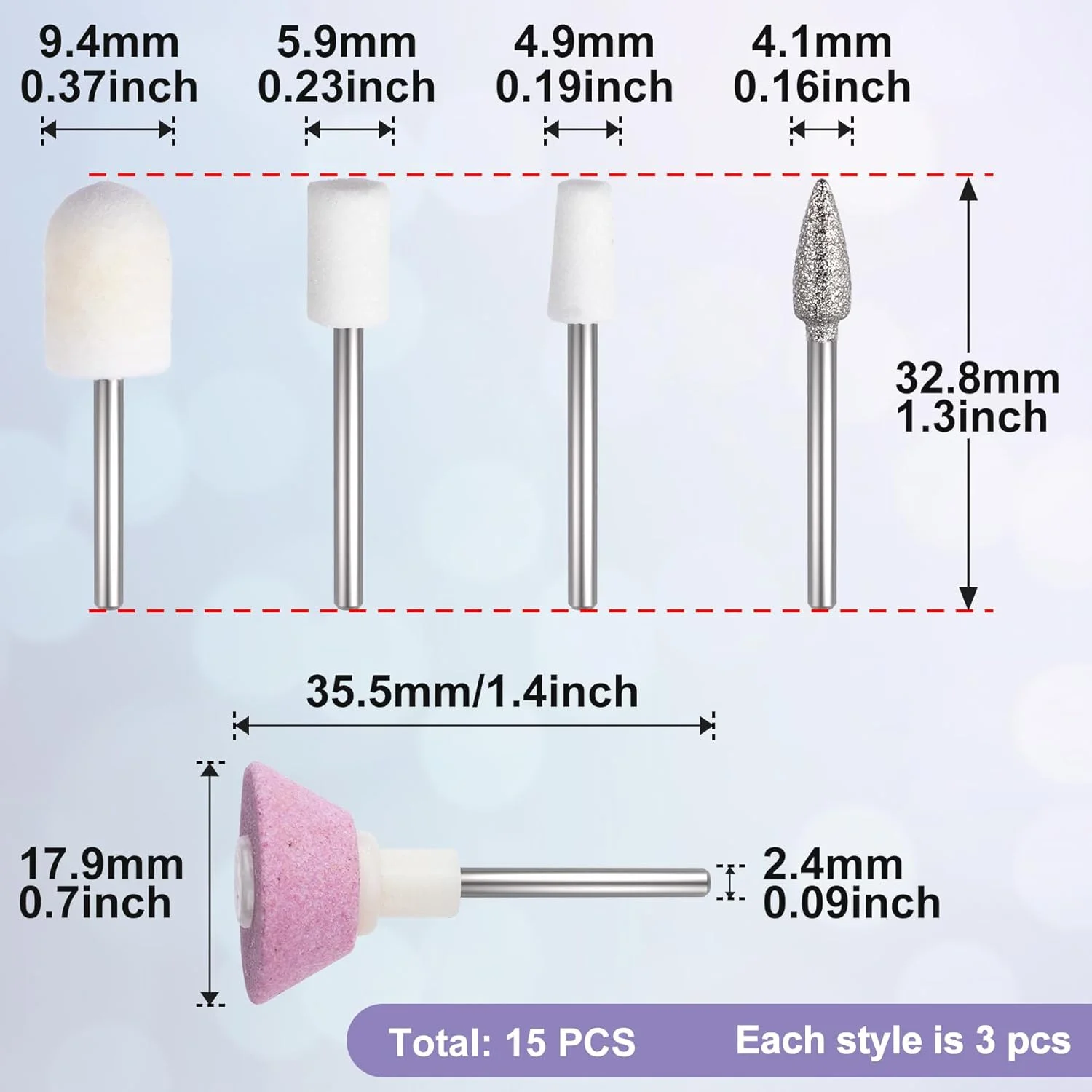 مجموعه 15 عددی سری یدکی سوهان ناخن ANCIRS، سری مته ناخن برای مانیکور الکترونیکی سالنی، ابزار مانیکور و پدیکور ناخن (5 مدل) مجموعه 15 عددی سری یدکی سوهان ناخن ANCIRS، سری مته ناخن برای مانیکور الکترونیکی سالنی، ابزار مانیکور و پدیکور ناخن (5 مدل)