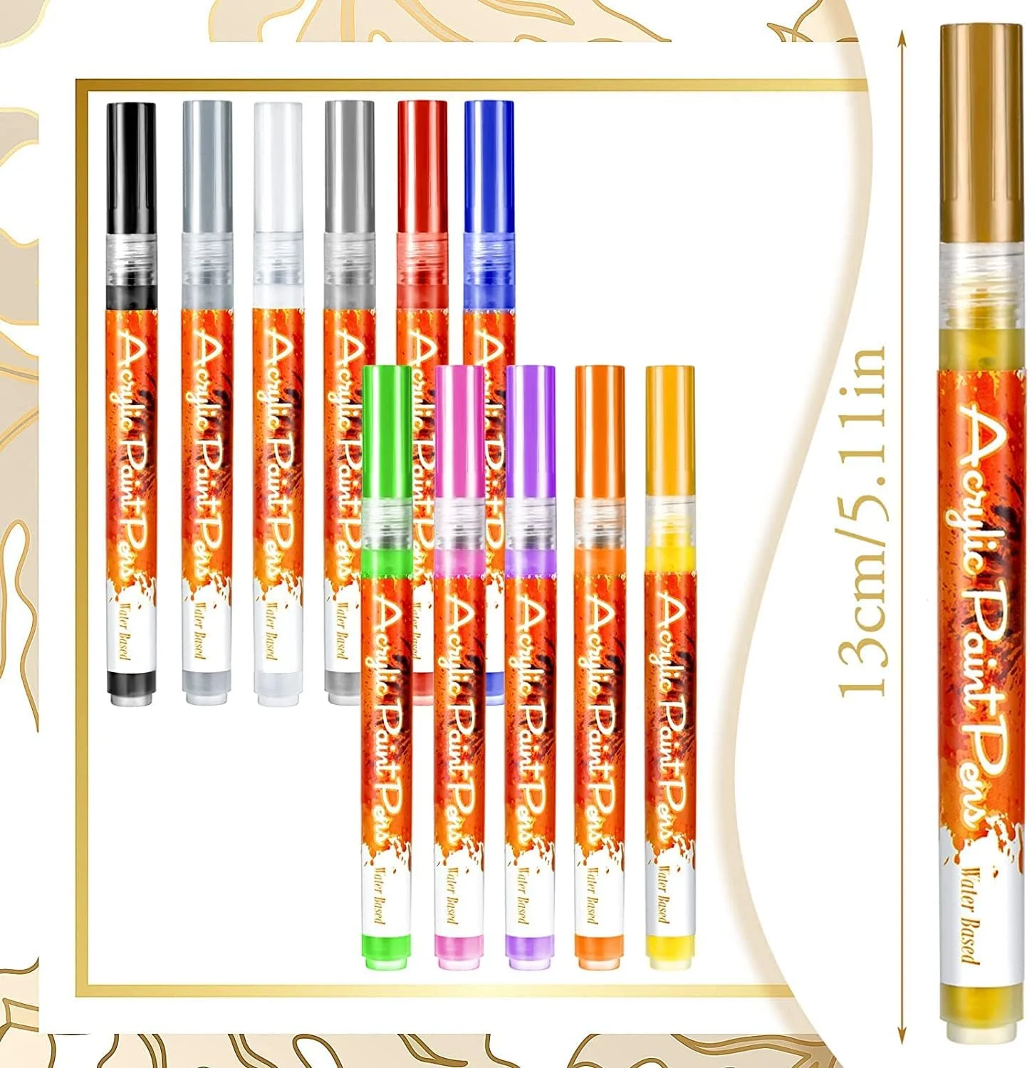 قلم طراحی ناخن 12 عددی، قلم طراحی ناخن ضد آب، قلم لاک سریع خشک شونده، قلم نقاشی طراحی ناخن DIY، قلم خطوط انتزاعی برای ناخن، نوک قابل حمل برای نقاشی و طراحی تجهیزات هنری ناخن (12 رنگ)