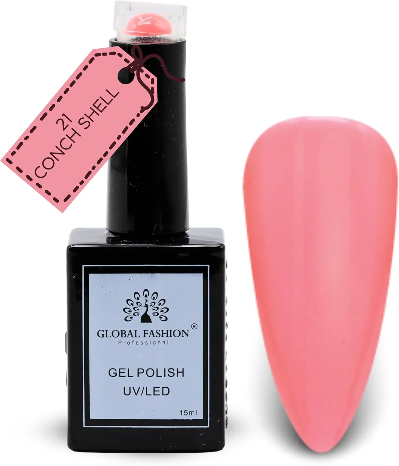 لاک ژل یو وی ال ای دی مجموعه هلویی بی نقص – رنگ لاک خیساندنی برای دختران نوجوان، پوشش براق بادوام، ژل سالنی مقاوم در برابر لب پر شدن برای طراحی ناخن و استفاده در منزل (21-صدف حلزونی-1 عدد، 15 میلی لیتر)