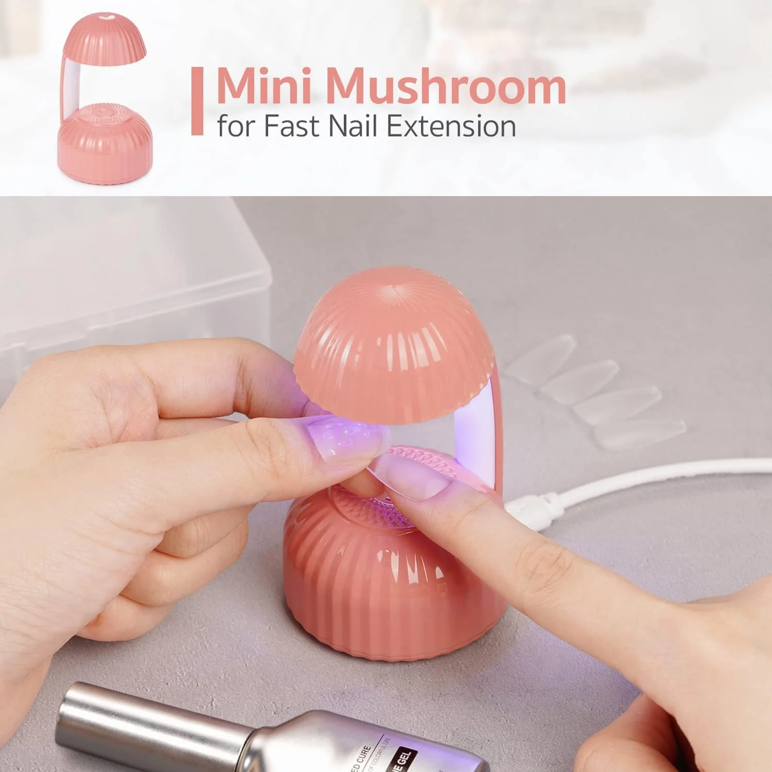 چراغ UV کوچک برای ناخن های ژلی، لامپ قابل حمل USB برای خشک کردن آسان و سریع لاک ژل و کاشت ناخن، خشک کن جمع و جور لاک ژل LED، لامپ خشک کن سریع برای مبتدیان مانیکور و طراحی ناخن DIY، مسافرتی (صورتی)