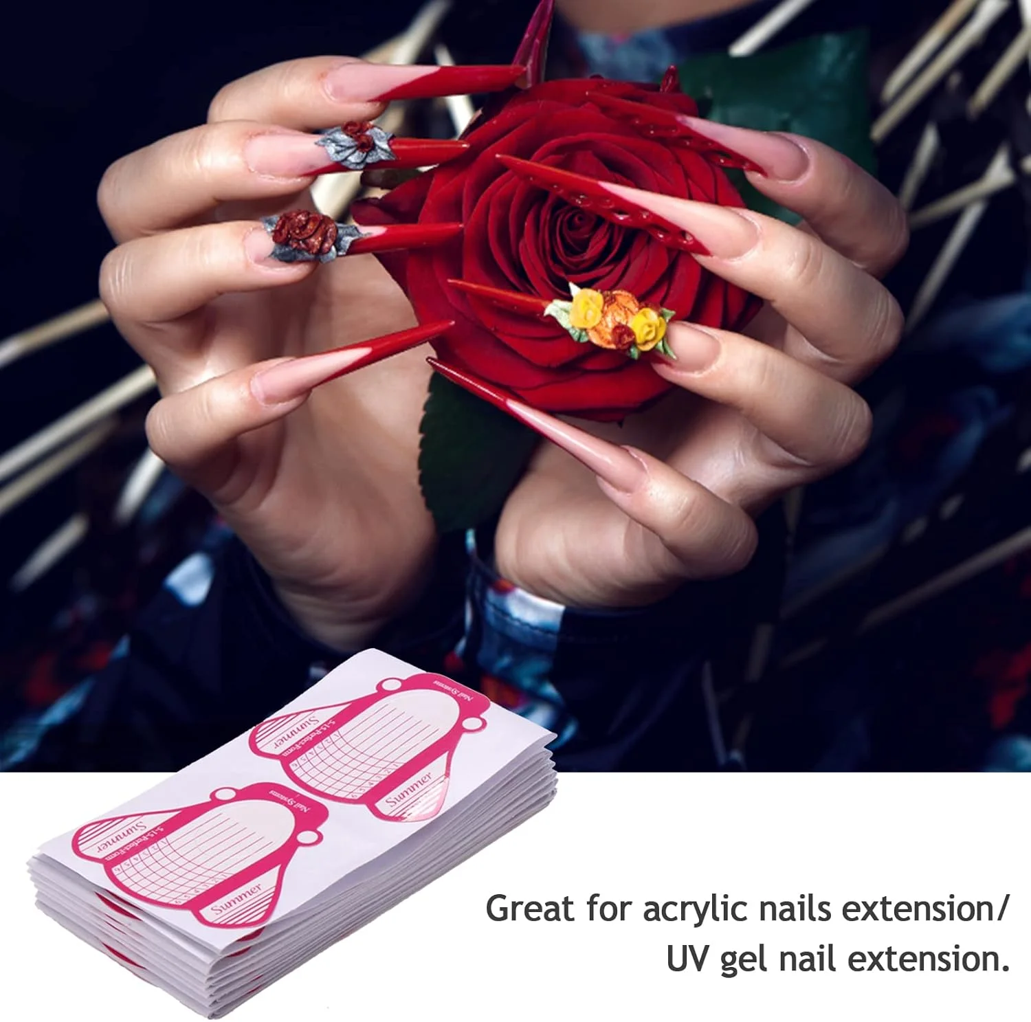 100 عدد فرم طراحی ناخن، ابزار حالت دهی ژل برای مراقبت از ناخن