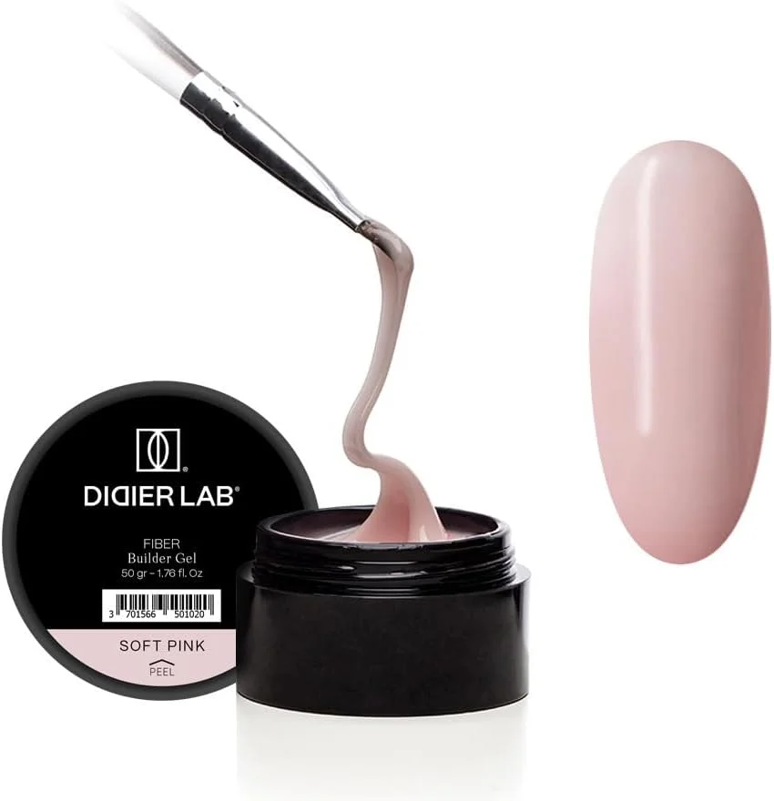 ژل بیلدر فیبر DIDIER LAB، صورتی ملایم - ژل بیلدر خود تراز کننده و بدون HEMA برای ناخن های ژلی - ژل ناخن فایبرگلاس LED UV فوق العاده قوی برای ترمیم، بازسازی و اکستنشن ناخن - 50 گرم ژل بیلدر فیبر DIDIER LAB، صورتی ملایم - ژل بیلدر خود تراز کننده و بدون HEMA برای ناخن های ژلی - ژل ناخن فایبرگلاس LED UV فوق العاده قوی برای ترمیم، بازسازی و اکستنشن ناخن - 50 گرم