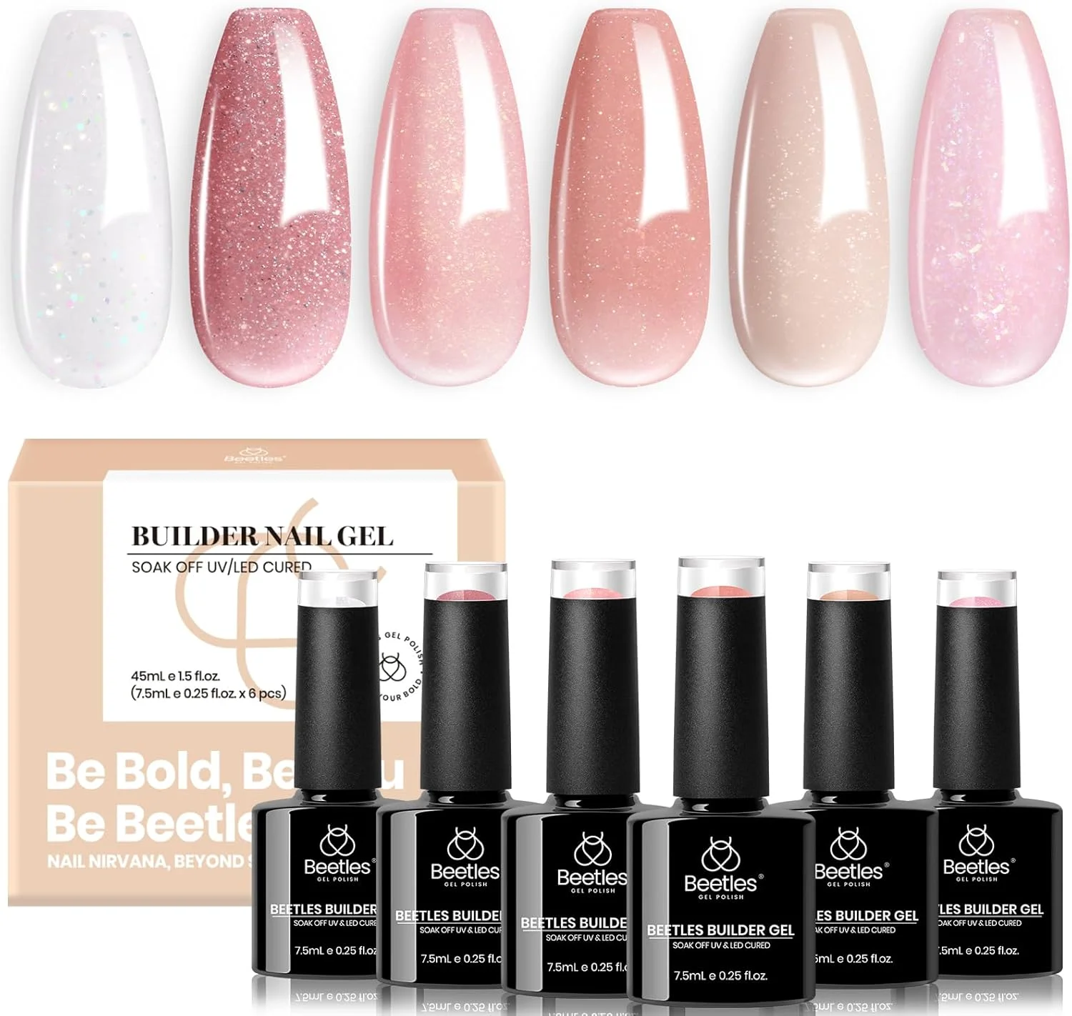ژل بیلدر ناخن بیتلز، 6 رنگ 7 در 1 صورتی کالباسی اکلیلی بیلدر تقویت کننده ژل ست برای اپکس ناخن و اکستنشن ناخن طراحی ناخن رنگی ست هدیه زیبایی برای زنان ژل بیلدر ناخن بیتلز، 6 رنگ 7 در 1 صورتی کالباسی اکلیلی بیلدر تقویت کننده ژل ست برای اپکس ناخن و اکستنشن ناخن طراحی ناخن رنگی ست هدیه زیبایی برای زنان
