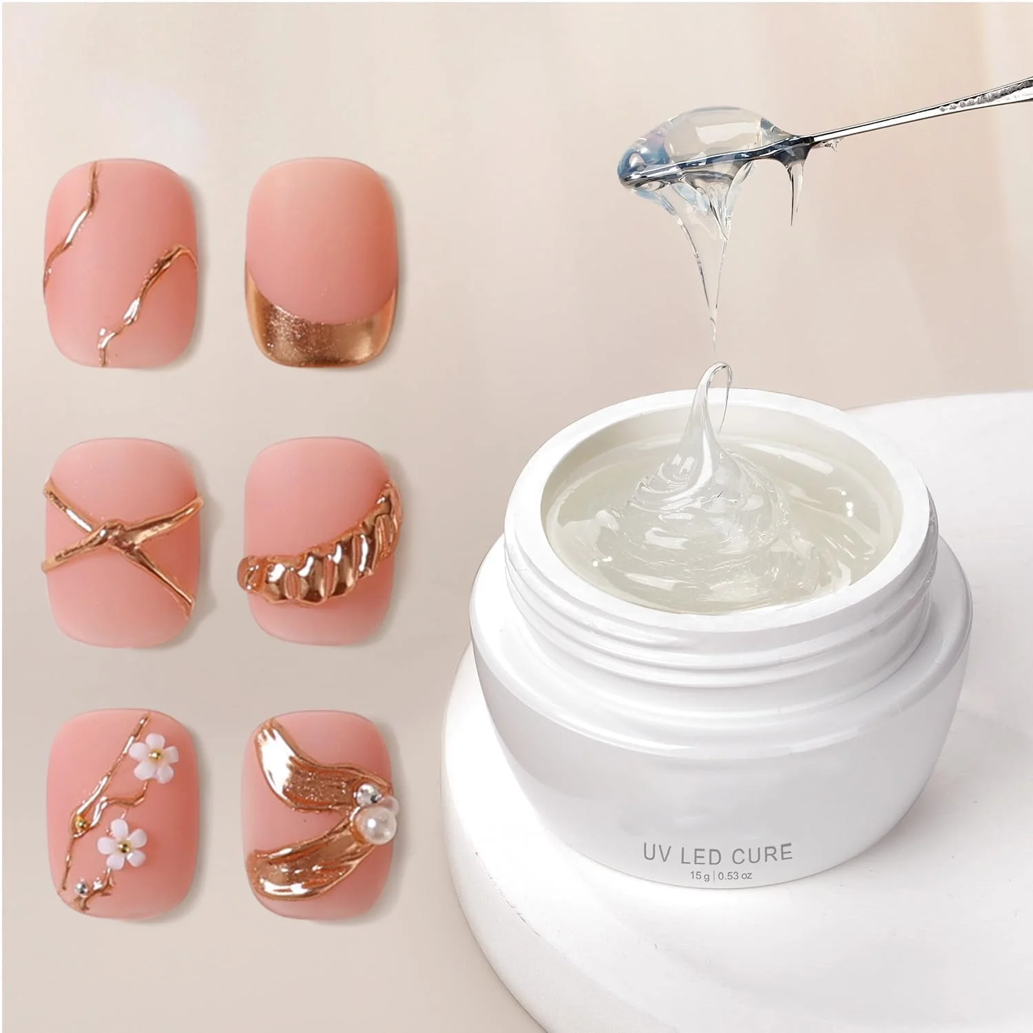 ژل مجسمه سازی سه بعدی برای طراحی ناخن، ژل مدلینگ نیمه جامد بدون نیاز به پاک کردن برای اکستنشن ناخن، پودر کروم، نگین و استمپینگ - غیر چسبنده، حکاکی و قالب گیری، ناخن های DIY، قابل خشک شدن با UV/LED، 15 گرم ژل مجسمه سازی سه بعدی برای طراحی ناخن، ژل مدلینگ نیمه جامد بدون نیاز به پاک کردن برای اکستنشن ناخن، پودر کروم، نگین و استمپینگ - غیر چسبنده، حکاکی و قالب گیری، ناخن های DIY، قابل خشک شدن با UV/LED، 15 گرم