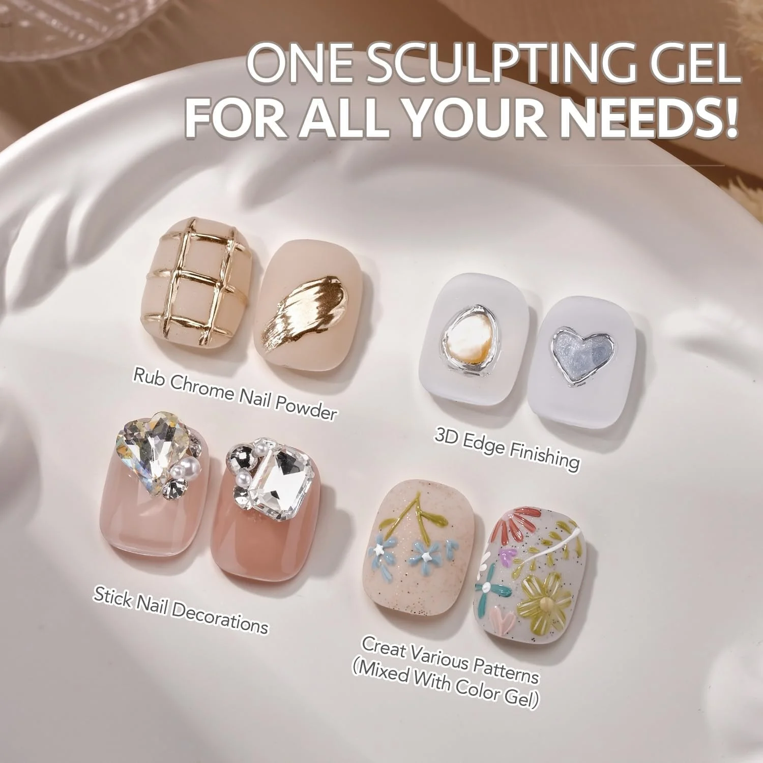 ژل مجسمه سازی سه بعدی برای طراحی ناخن، ژل مدلینگ نیمه جامد بدون نیاز به پاک کردن برای اکستنشن ناخن، پودر کروم، نگین و استمپینگ - غیر چسبنده، حکاکی و قالب گیری، ناخن های DIY، قابل خشک شدن با UV/LED، 15 گرم ژل مجسمه سازی سه بعدی برای طراحی ناخن، ژل مدلینگ نیمه جامد بدون نیاز به پاک کردن برای اکستنشن ناخن، پودر کروم، نگین و استمپینگ - غیر چسبنده، حکاکی و قالب گیری، ناخن های DIY، قابل خشک شدن با UV/LED، 15 گرم