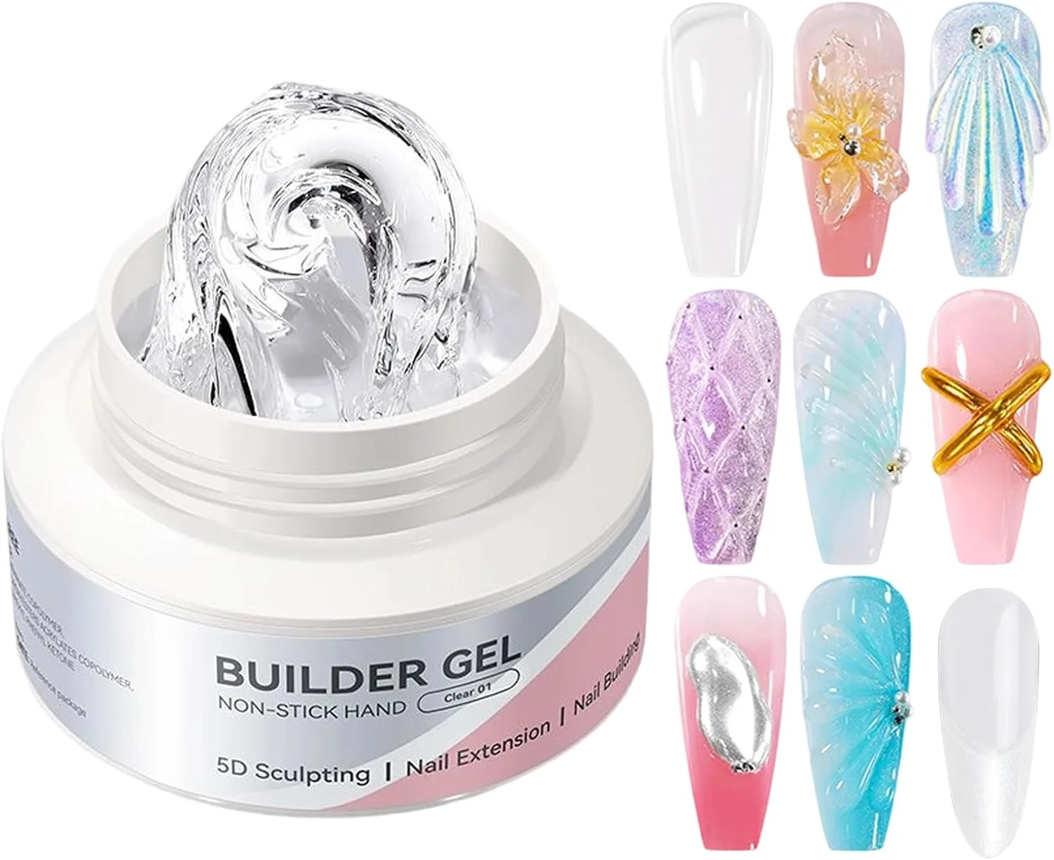 ژل حالت دهنده ناخن | ژل اکستنشن ناخن جامد 60 میلی لیتری، سازنده طراحی مانیکور غیر چسبنده سه بعدی برای ایجاد مدلینگ و طراحی دستی ژل حالت دهنده ناخن | ژل اکستنشن ناخن جامد 60 میلی لیتری، سازنده طراحی مانیکور غیر چسبنده سه بعدی برای ایجاد مدلینگ و طراحی دستی