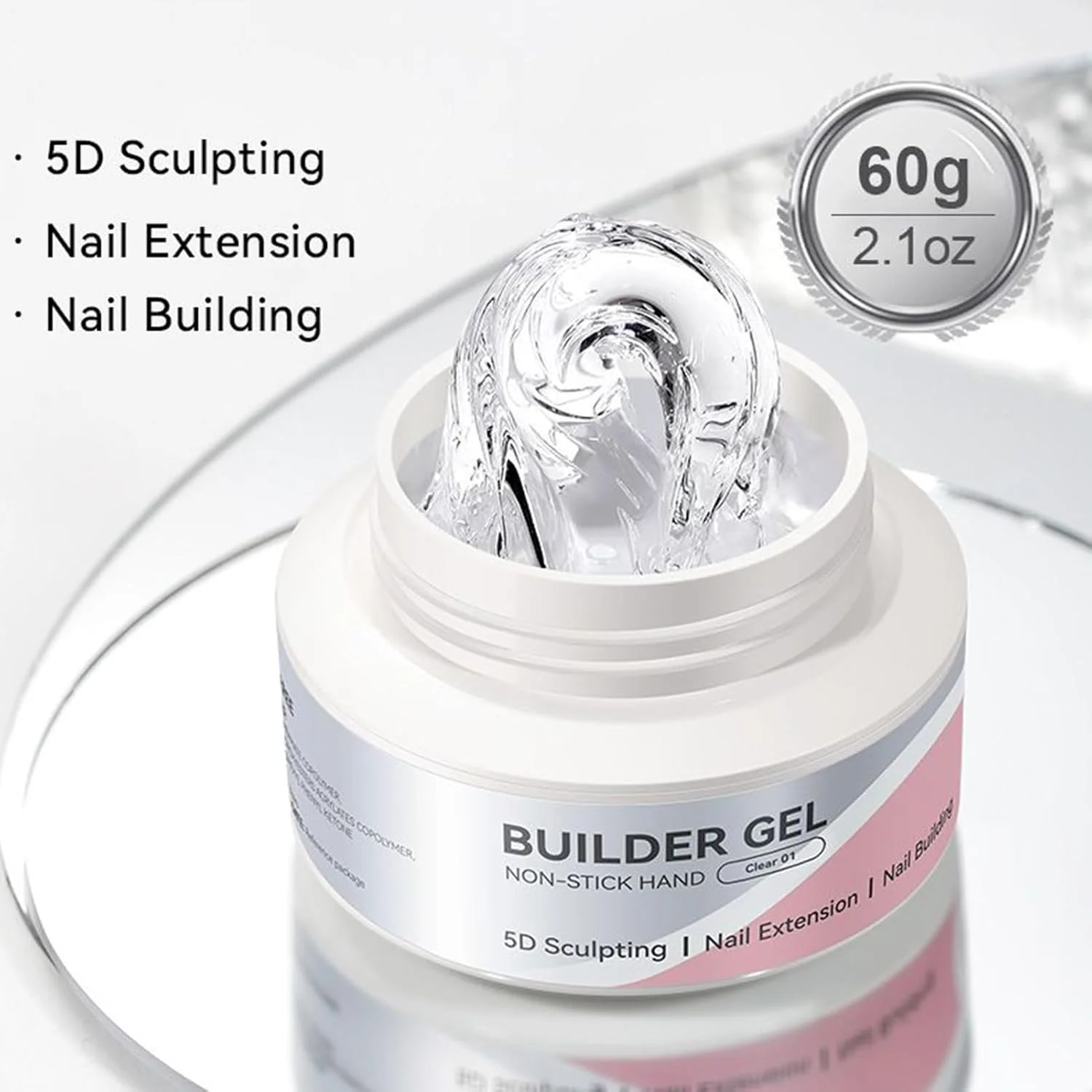 ژل حالت دهنده ناخن | ژل اکستنشن ناخن جامد 60 میلی لیتری، سازنده طراحی مانیکور غیر چسبنده سه بعدی برای ایجاد مدلینگ و طراحی دستی ژل حالت دهنده ناخن | ژل اکستنشن ناخن جامد 60 میلی لیتری، سازنده طراحی مانیکور غیر چسبنده سه بعدی برای ایجاد مدلینگ و طراحی دستی