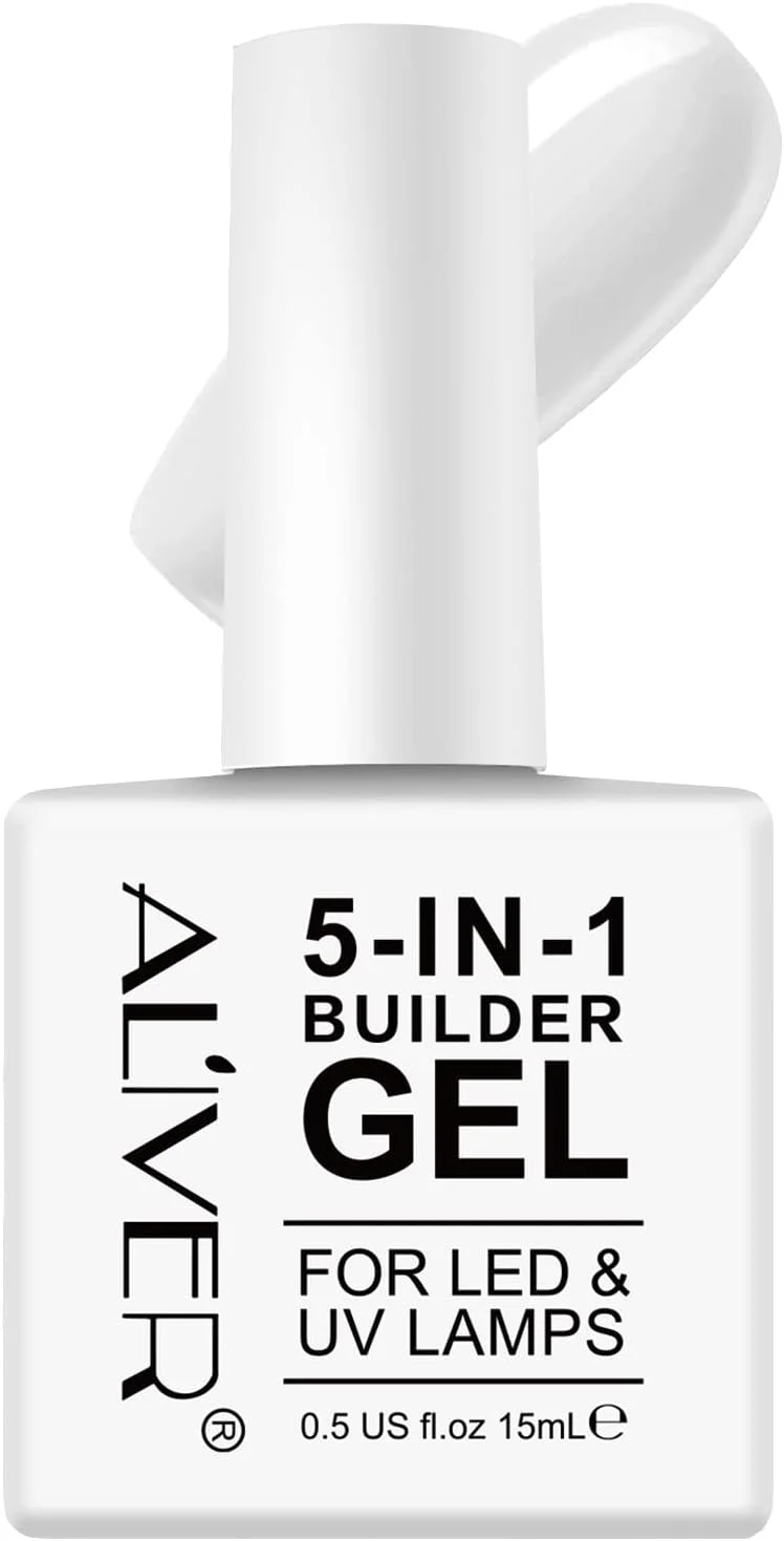 ژل بیلدر ناخن Bieyoc، ژل بیلدر 5 در 1 و ژل تقویت کننده بیس، ژل بیلدر سفید رنگ در یک بطری 15 میلی لیتری، اکستنشن ناخن بیلدر ژل سخت بدون فرم ناخن بیلدر ژل