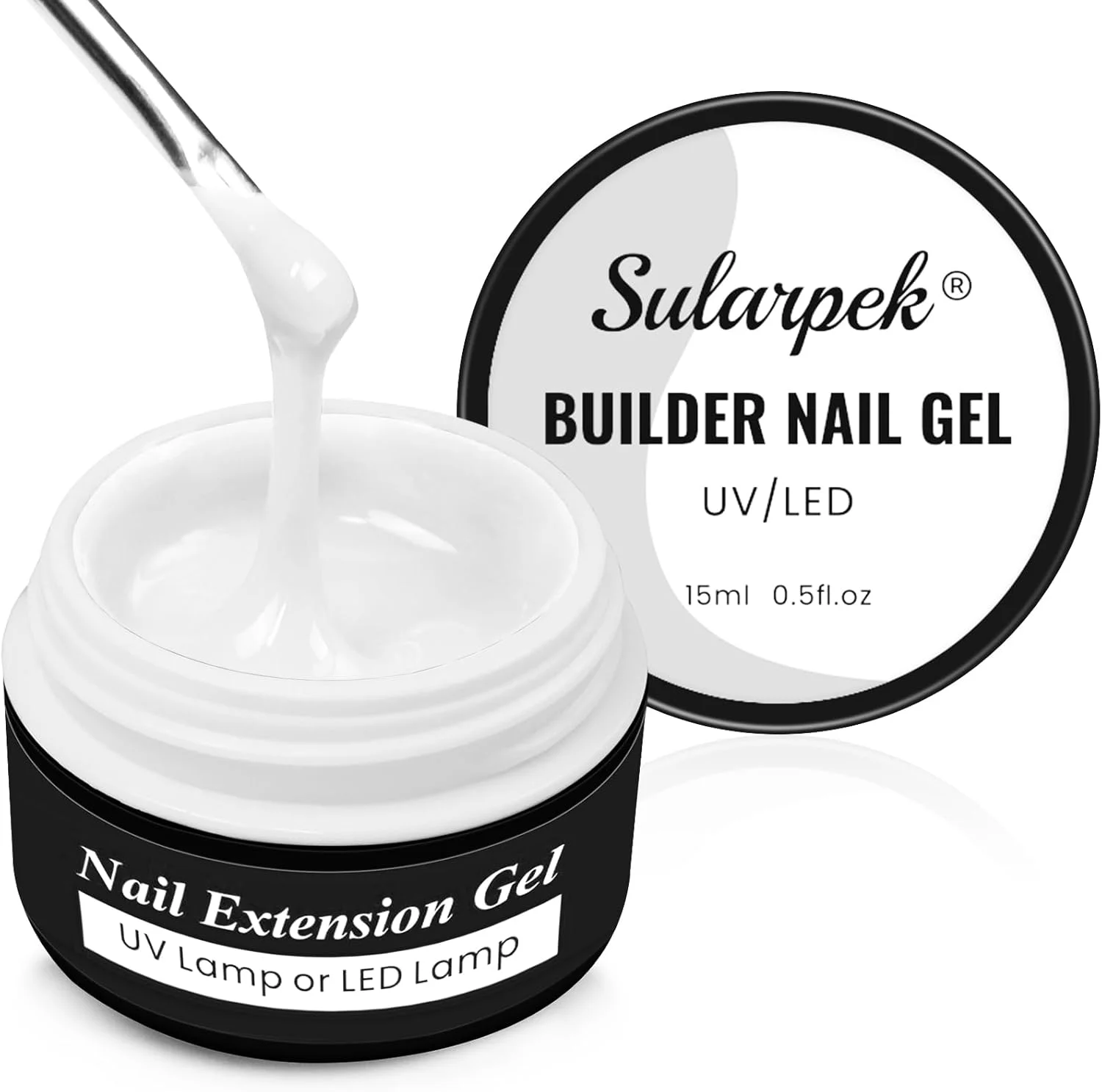 لاک ژل ناخن 15 میلی لیتری، لاک ژل UV، ژل بیلدر برای ناخن های ژلی، ژل اکریلیک برای ترمیم ناخن، تقویت کننده و افزایش طول برای سالن ناخن (سفید شیری)