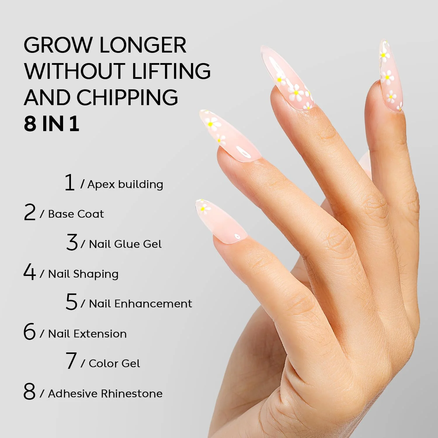 ژل بیلدر 8 در 1 نایس دکو، ژل بیلدر فاقد HEMA، ژل بیلدر سریع و طبیعی برای ساخت ناخن، ژل پایه بیلدر، ژل اکستنشن ناخن 15 میل - 09