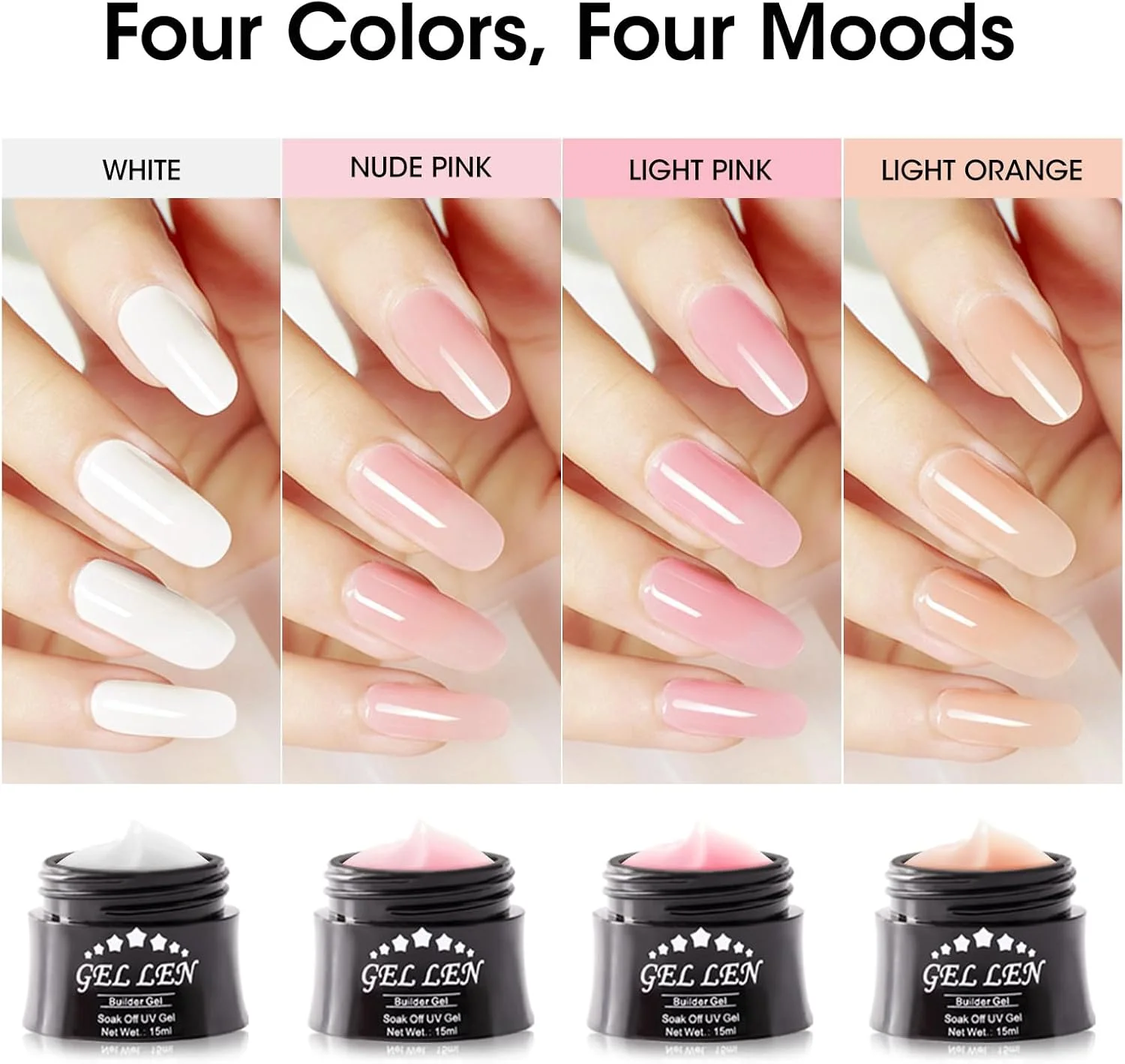 کیت ژل بیلدر Gellen - ژل اکستنشن ناخن رنگ های صورتی کالباسی، سفید، نارنجی روشن، کیت ژل ناخن ساز 4 رنگ، ژل سخت ناخن ساز 15 میلی لیتر کیت ژل بیلدر Gellen - ژل اکستنشن ناخن رنگ های صورتی کالباسی، سفید، نارنجی روشن، کیت ژل ناخن ساز 4 رنگ، ژل سخت ناخن ساز 15 میلی لیتر