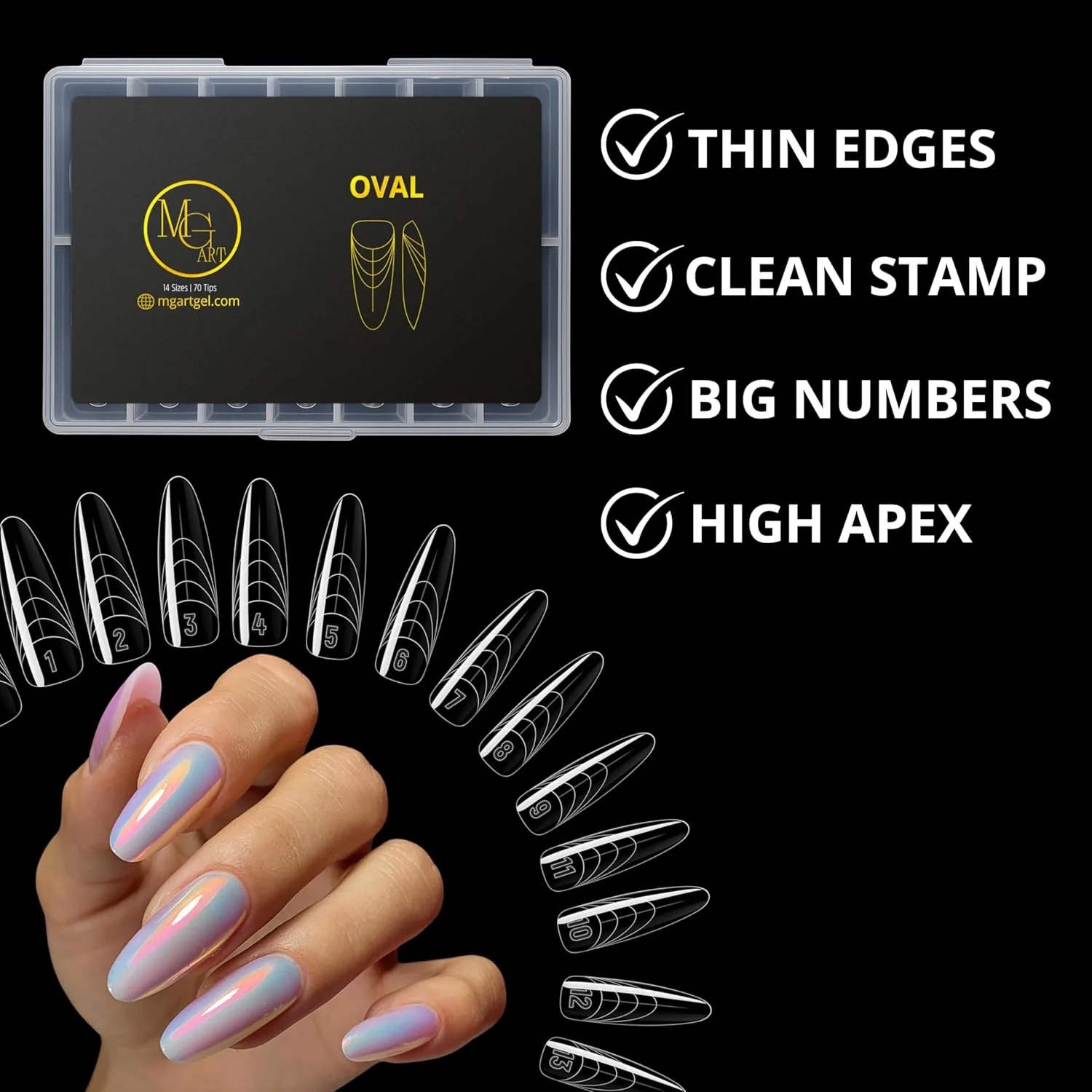 قالب های دوگانه - شکل بیضی، قالب های اکستنشن ناخن قابل استفاده مجدد برای ژل سازنده/سخت و پلی ژل، لبه کوتیکول فوق العاده نازک، شفاف، کیفیت سالن حرفه ای، 140 عدد سایز 0-14 قالب های دوگانه - شکل بیضی، قالب های اکستنشن ناخن قابل استفاده مجدد برای ژل سازنده/سخت و پلی ژل، لبه کوتیکول فوق العاده نازک، شفاف، کیفیت سالن حرفه ای، 140 عدد سایز 0-14