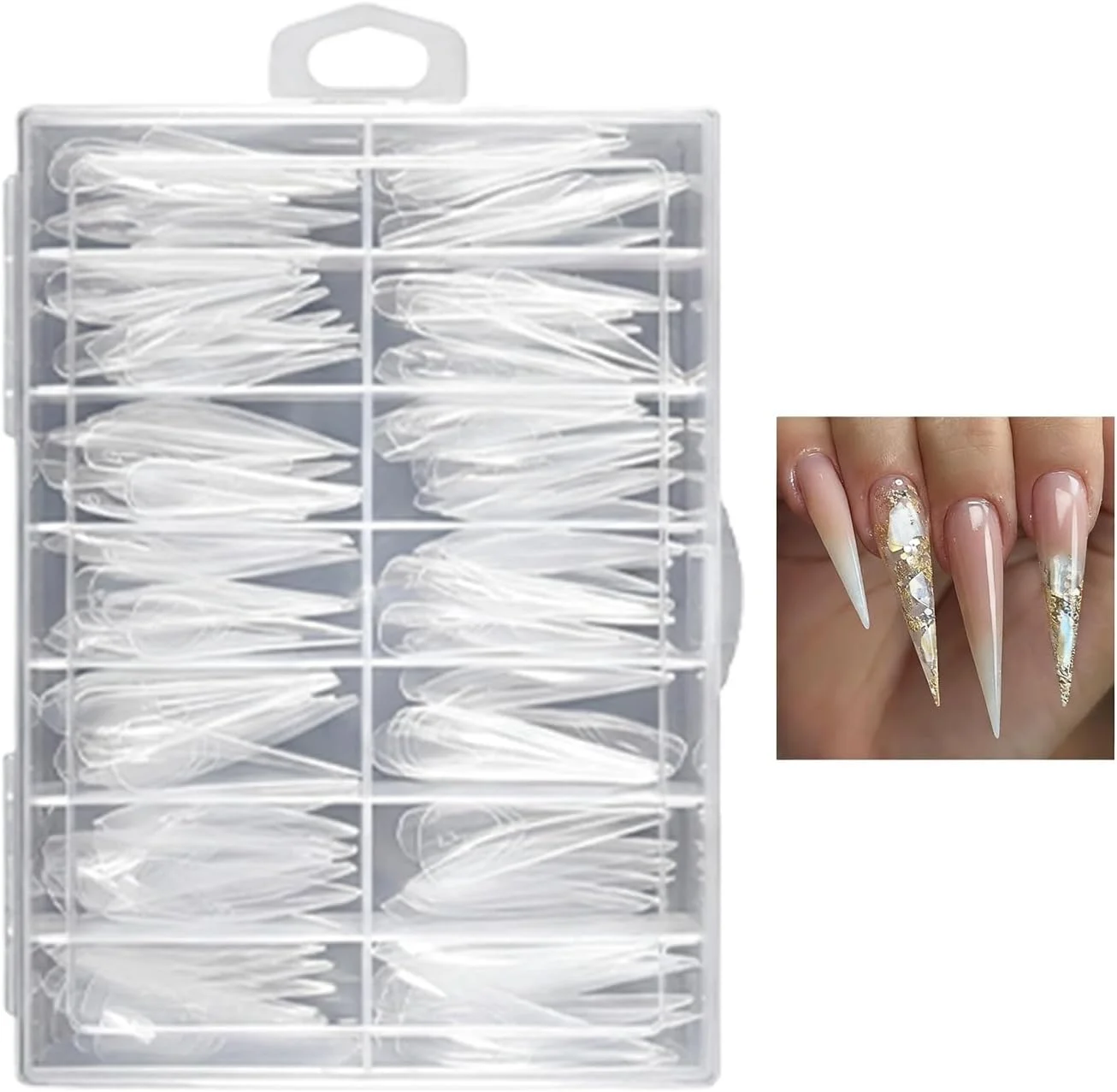 قالب های ژلی ناخن، متنوع و مقاوم در برابر ترک | قالب های نوک اکستنشن ناخن، برای افراد حرفه ای، مبتدی، مادر، دوست دختر، استفاده روزمره در سالن خانگی