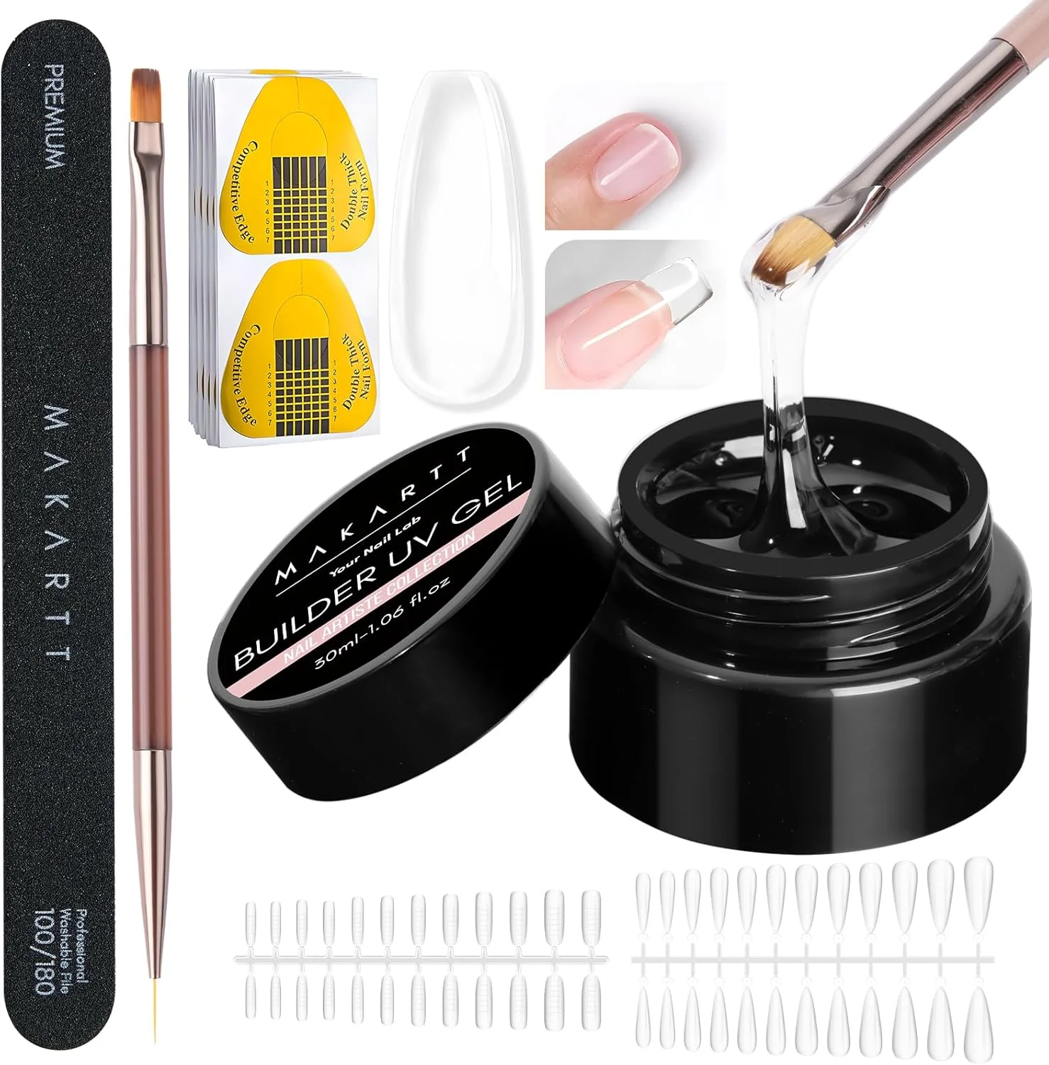 کیت ژل بیلدر شفاف Makartt: خود تراز شونده، ژل سخت اکستنشن ناخن با ماندگاری طولانی برای تقویت کننده، کیت ژل ترمیم ناخن شکسته با فرم های کاغذی، فرم های دوتایی، سوهان ناخن و برس دو طرفه 30 میلی لیتر کیت ژل بیلدر شفاف Makartt: خود تراز شونده، ژل سخت اکستنشن ناخن با ماندگاری طولانی برای تقویت کننده، کیت ژل ترمیم ناخن شکسته با فرم های کاغذی، فرم های دوتایی، سوهان ناخن و برس دو طرفه 30 میلی لیتر
