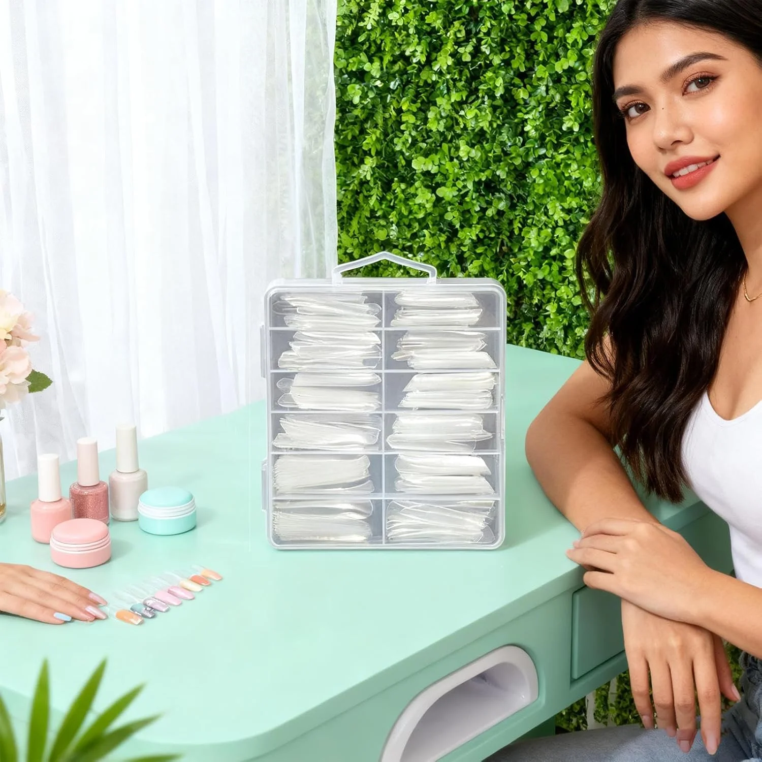 قالب های کاشت ناخن - لوازم جانبی مانیکور ناخن - قالب ناخن برای ناخن های عقابی، مناسب برای افراد حرفه ای، مبتدی، مادر، دوست دختر، استفاده روزمره در سالن منزل