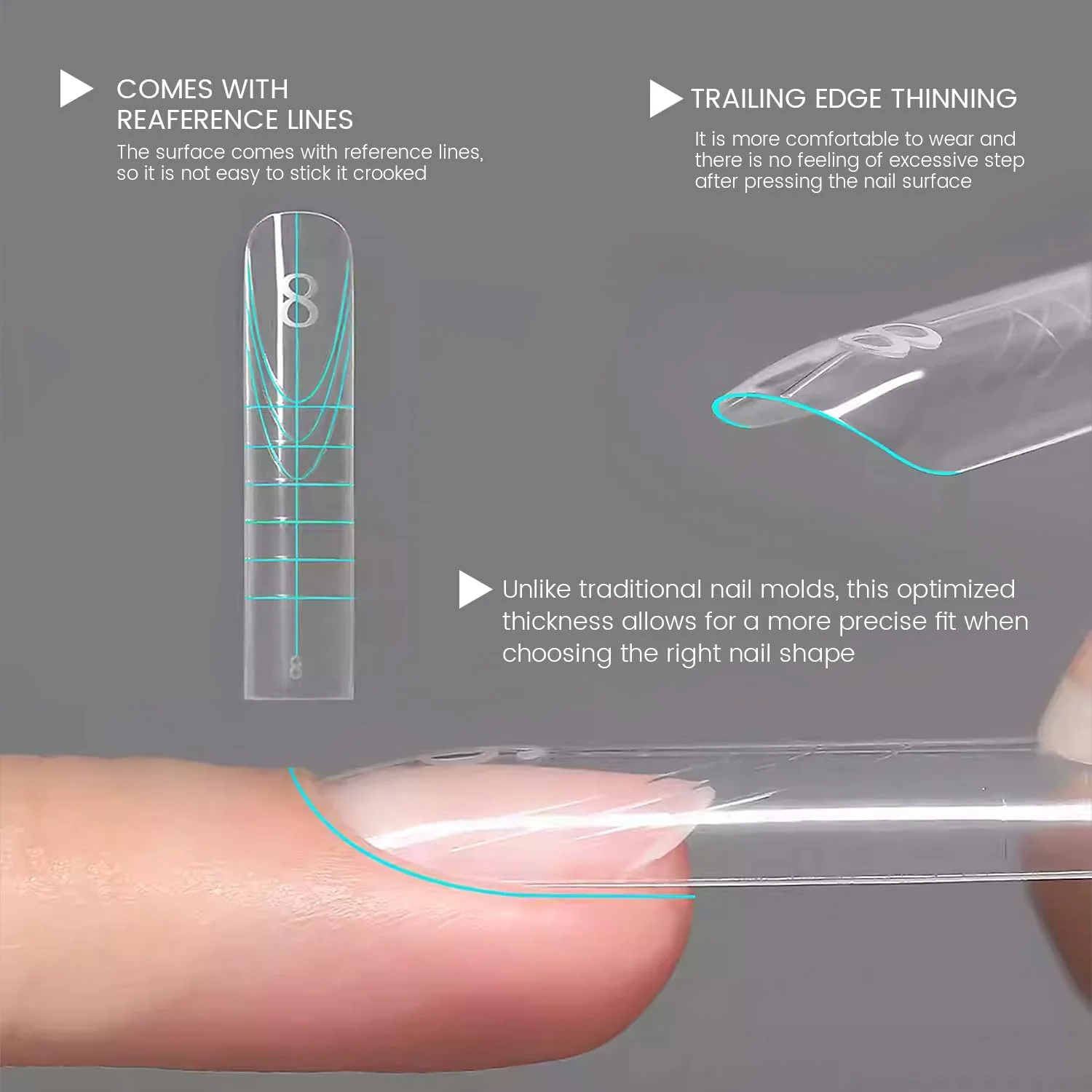 قالب های دوگانه ناخن ساندویچی یوک فلو - 240 عدد قالب ناخن با طراحی شفاف بالا و پایین برای اکستنشن ژل سازنده پلی، 15 سایز (تابوت بلند SMZ) قالب های دوگانه ناخن ساندویچی یوک فلو - 240 عدد قالب ناخن با طراحی شفاف بالا و پایین برای اکستنشن ژل سازنده پلی، 15 سایز (تابوت بلند SMZ)