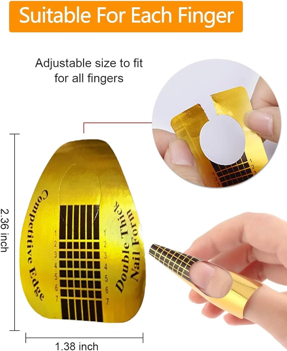 ۱۰۰ عدد فرم اکستنشن ناخن، فرم ناخن برای ژل بیلدر، شکل نعل اسبی طلایی، اکستنشن نوک های هنری ضخیم، استیکرهای کاغذی بادوام اکرلیک علامت گذاری شده، هنر برای خانه و سالن ۱۰۰ عدد فرم اکستنشن ناخن، فرم ناخن برای ژل بیلدر، شکل نعل اسبی طلایی، اکستنشن نوک های هنری ضخیم، استیکرهای کاغذی بادوام اکرلیک علامت گذاری شده، هنر برای خانه و سالن